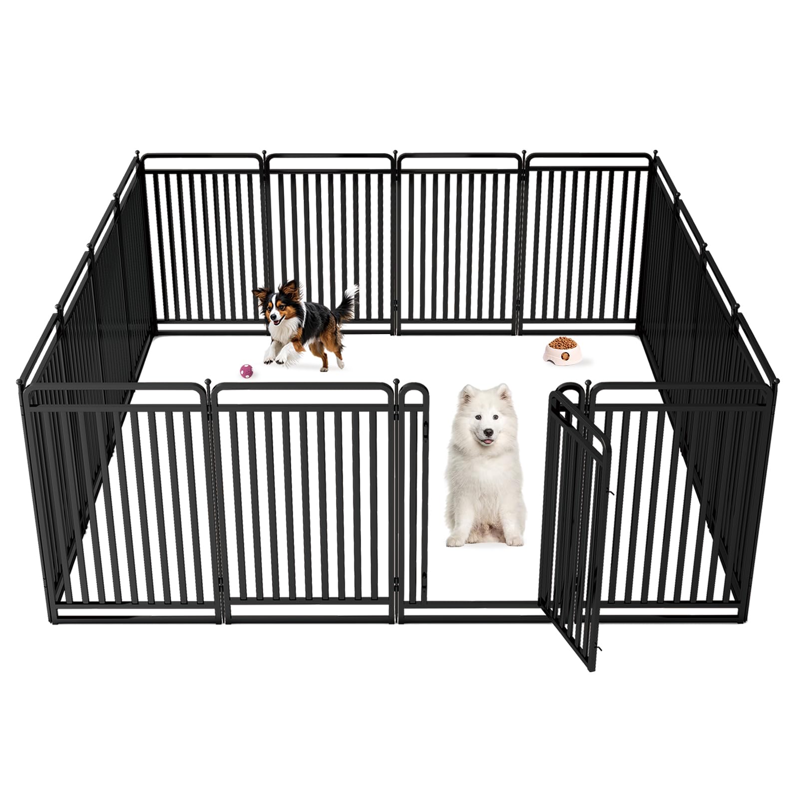 New Thickened Version Dog Playpen, 40 Inch Dog Fences for The Yard, Portable Outdoor Dog Playpen for Large/Medium/Small Dogs, Foldable Metal Dog playpen, with Doors (16 Panels, 40 Inch)