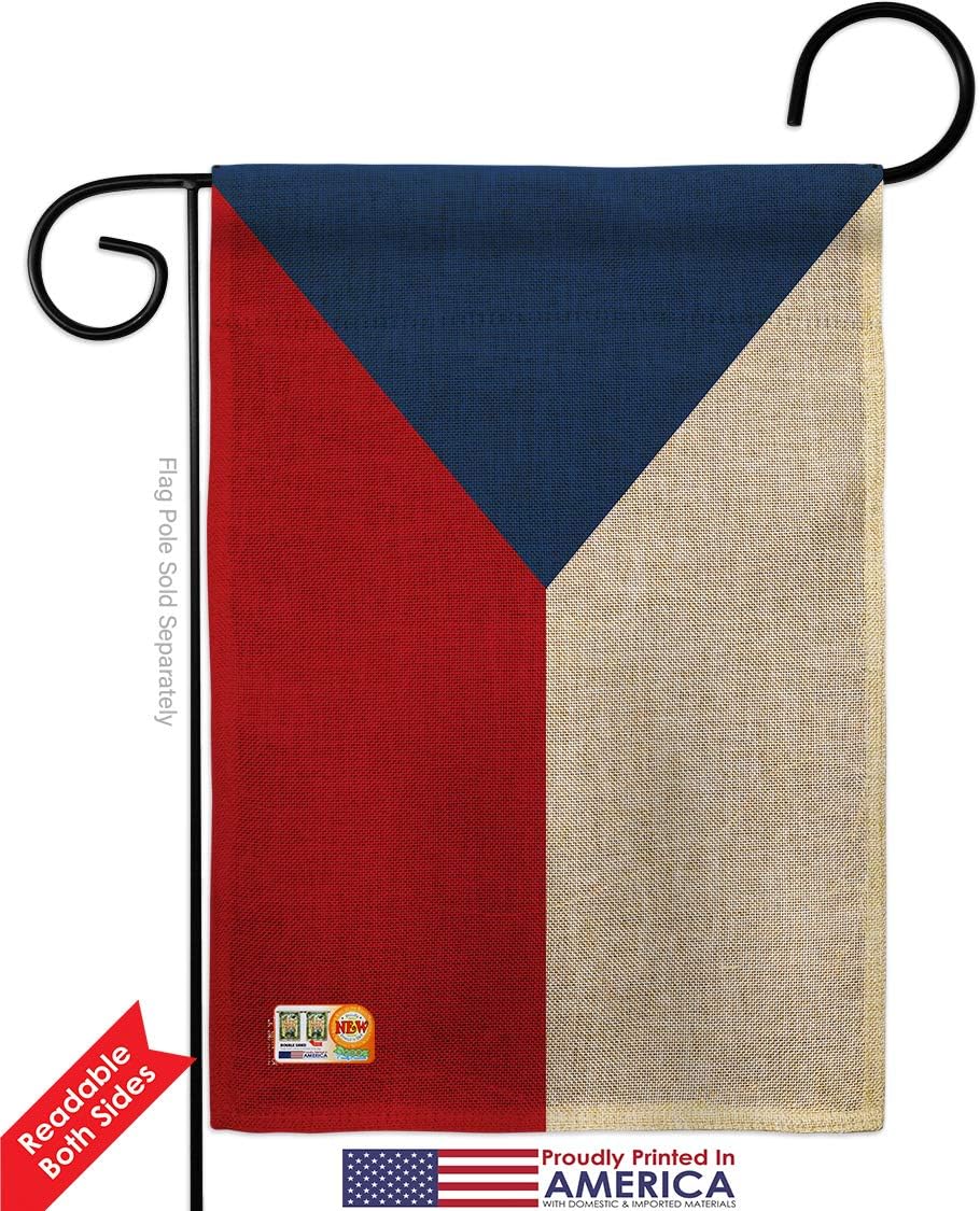 Czech Republic Burlap Garden Flag Nationality Nation International World Country Particular Area Small Decorative Gift Yard House Banner Double-Sided Made In USA 13 X 18.5
