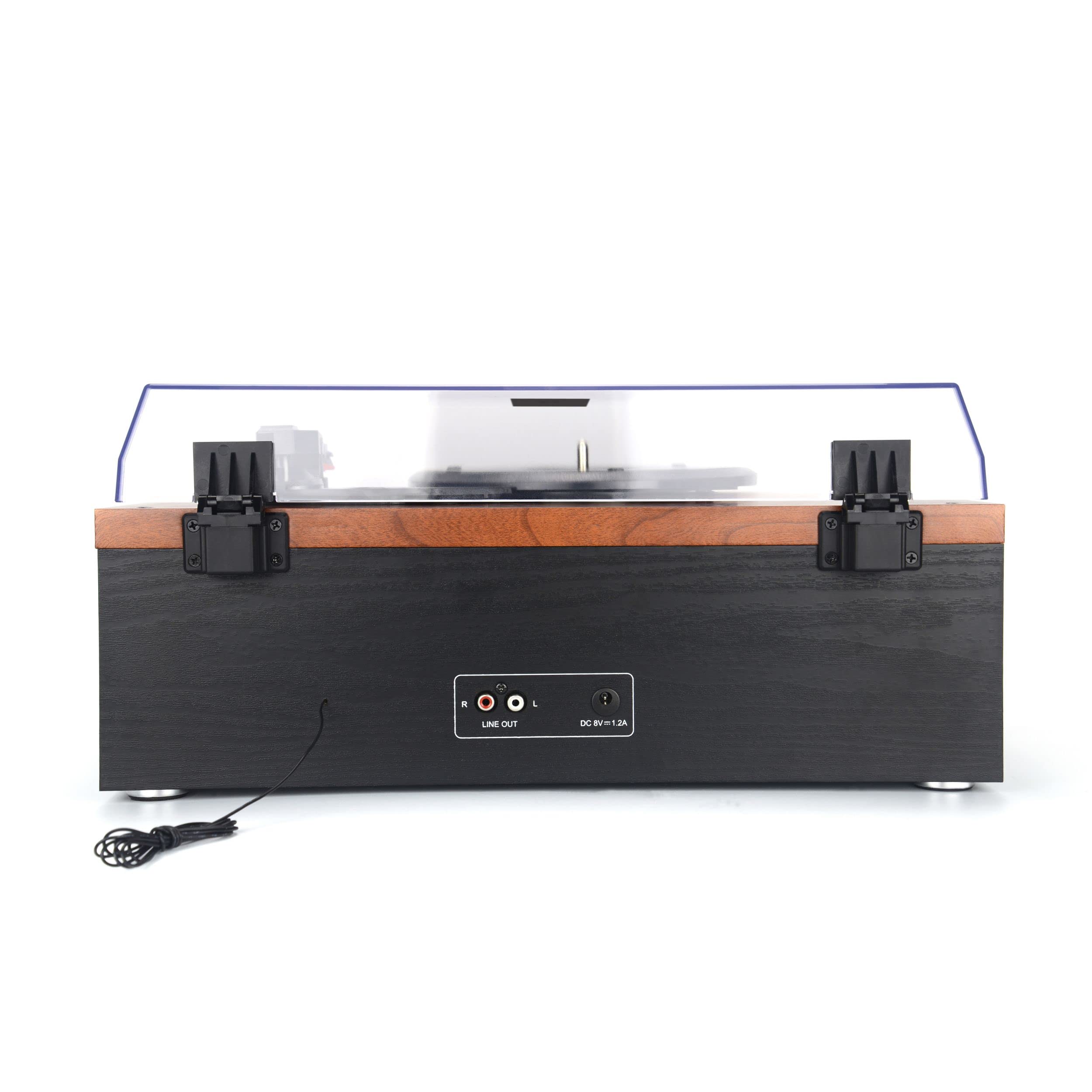 AKAI Plattenspieler Holz Schallplattenspieler mit Boxen Stereo-Lautsprecher für Vinyl Schallplatten CD-Player Abspielgerät, Bluetooth FM-Radio, USB Riemenantrieb Vintage Turntable