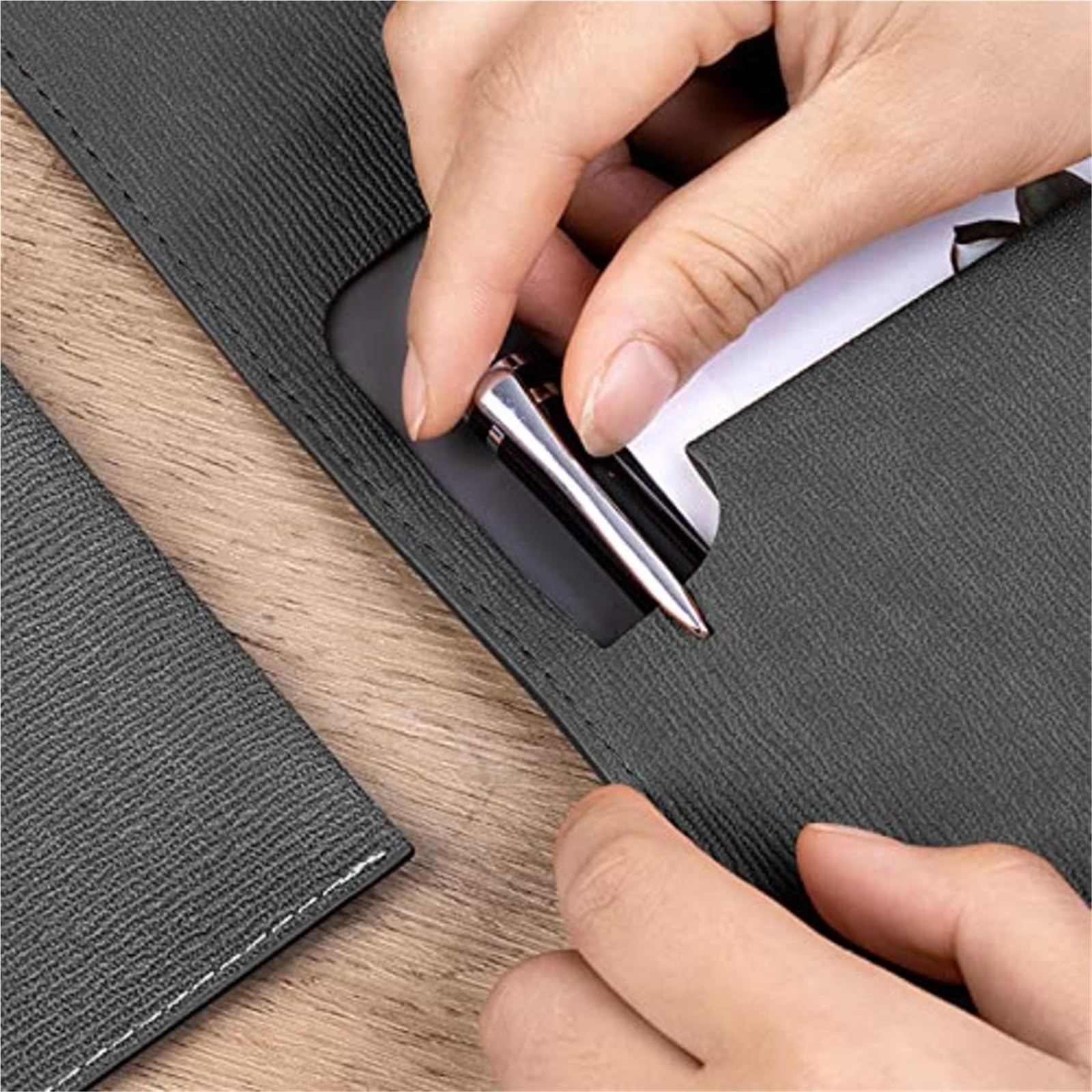 Cartelle for file con busta in pelle PU Busta for archiviazione di documenti cartacei A4 Organizzatore Porta cartelle portfolio in Per Archiviazione Documenti(Brown)