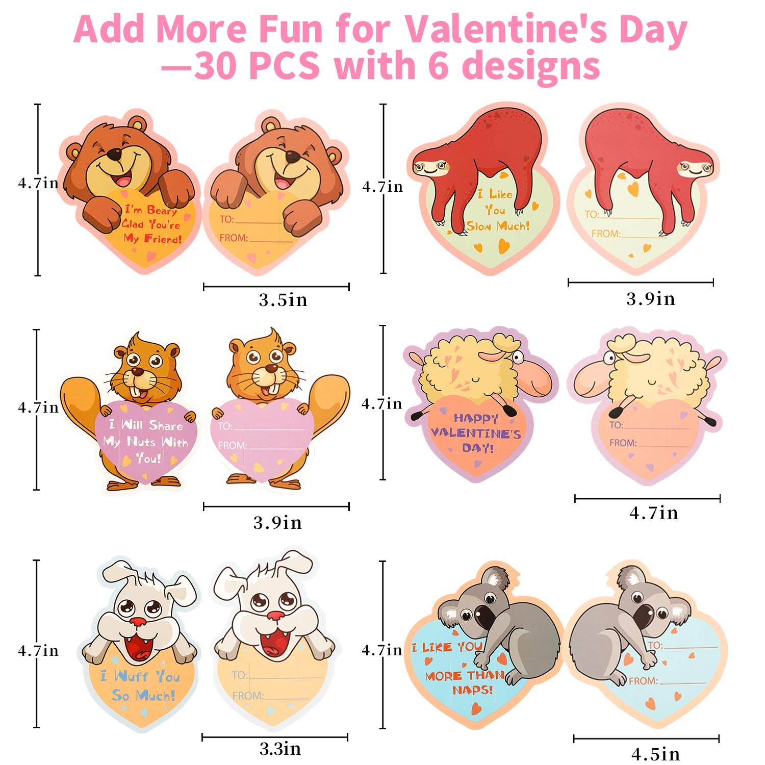 Buy Mibor Valentines Day Cards for Kids 30 Slap Bracelets + 30