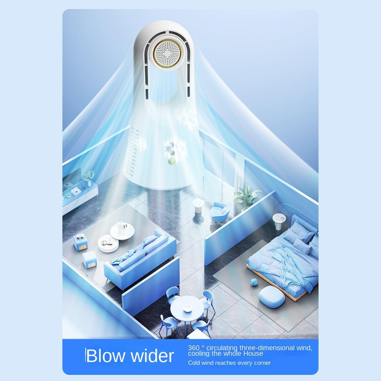 Ventilatore da Scrivania Senza Pale Con box per aromaterapia 6 velocità | con Luce e Timer, Ventilatore da Scrivania per Camera di , Ufficio, Comodino,