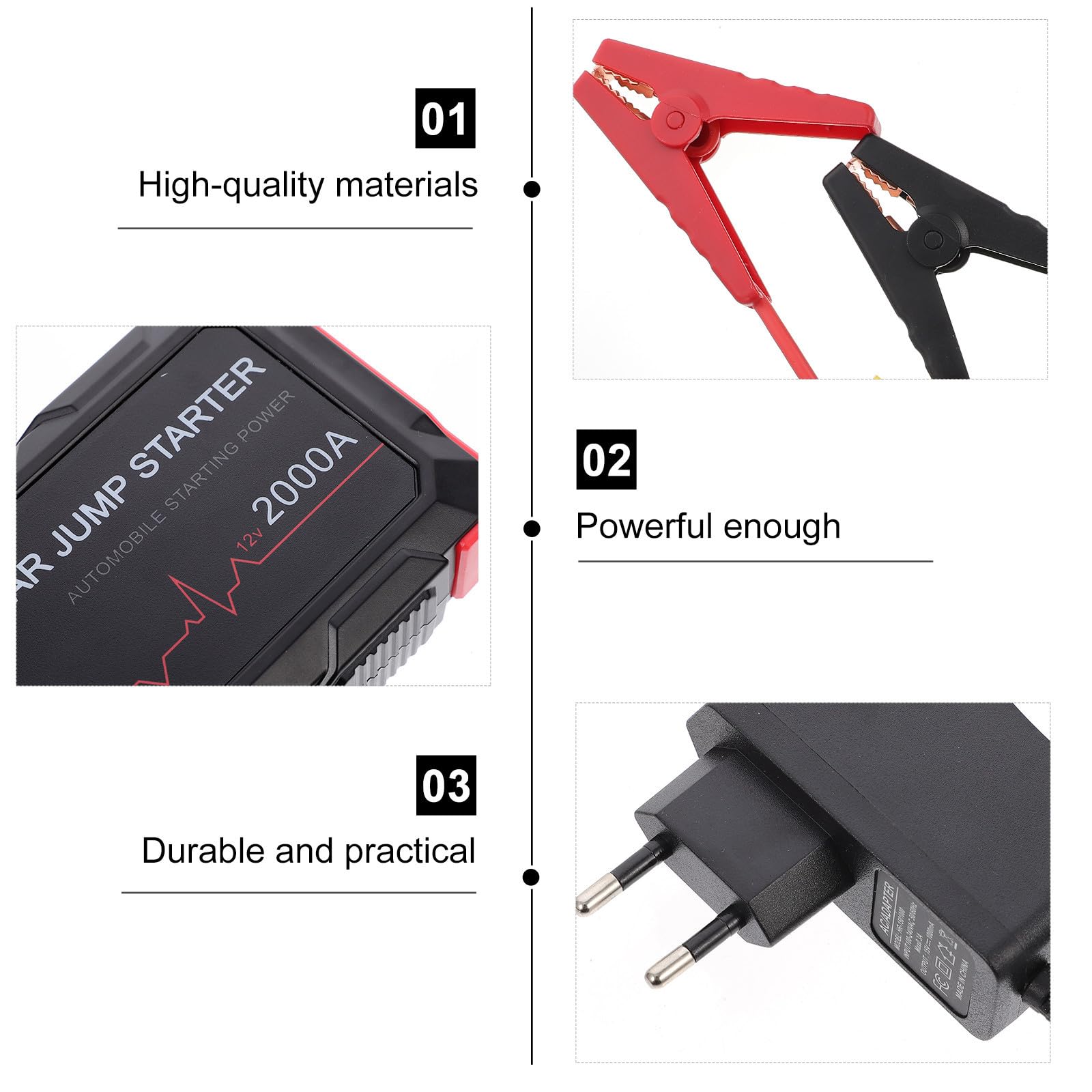 Starthilfegerät 22000mah 1 Satz für Auto, Batterieladegerät | Abs, Elektronik, Gummi, 12v Schutz gegen Kurzschluss und Überladung, /fcc/rohs