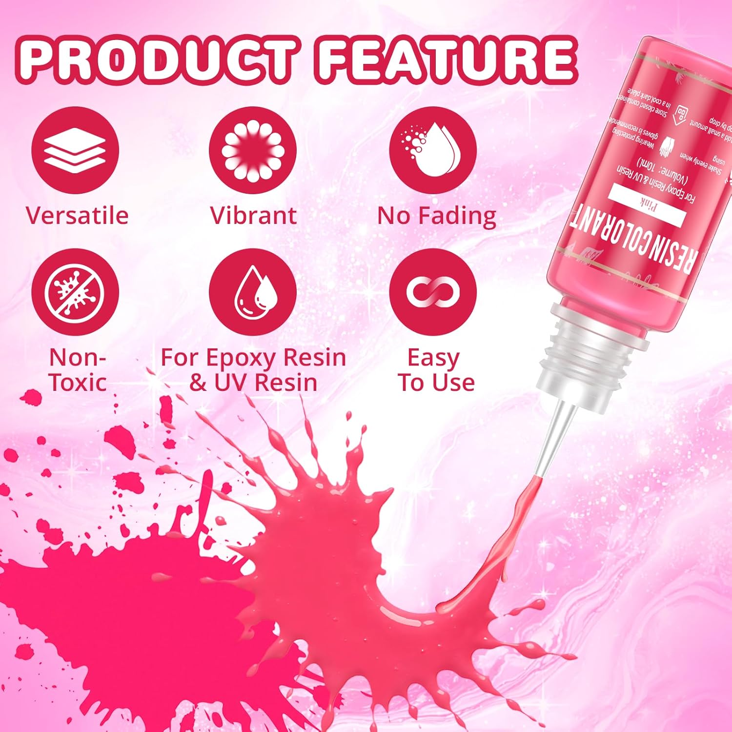 15 Colors Epoxy Pigment, Non-Toxic Epoxy Resin Dye Colorant for Resin Coloring, Resin Art Jewelry Crafts DIY Making (Each 0.35oz) - Image 3