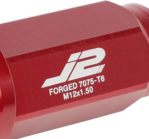 Miniatura 9 de J2 Engineering 7075-T6 Compatible con aluminio M12 x 1.5 2.953 in, 20 tuercas puntiagudas + adaptador (plateado)