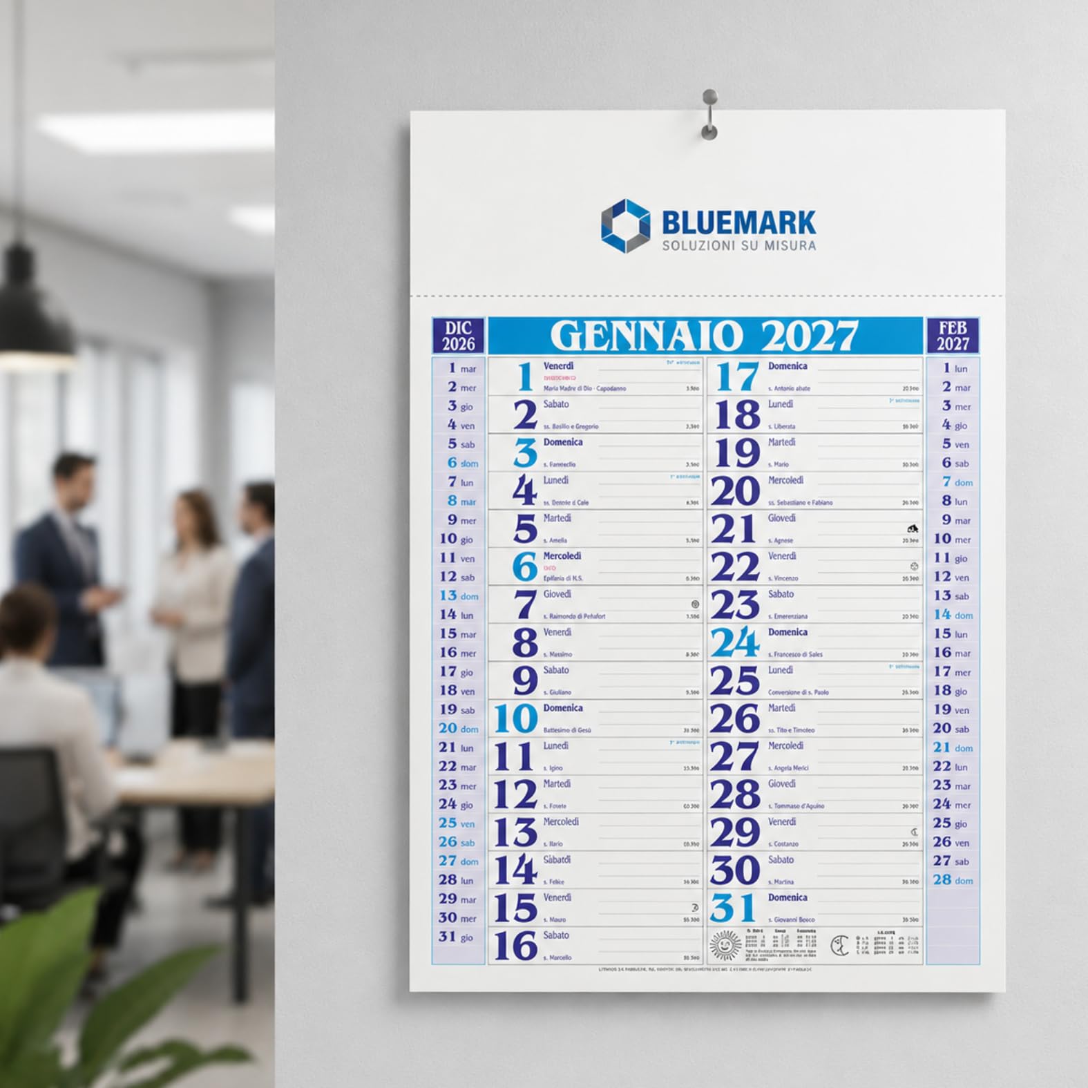 Calendari Personalizzati 2027 in Stock da 100 Pezzi Olandesi Grandi da Muro Notes sul Retro per Gadget Pubblicitari di Fine Anno e come Omaggio per i Clienti o Regali Aziendali | PA650