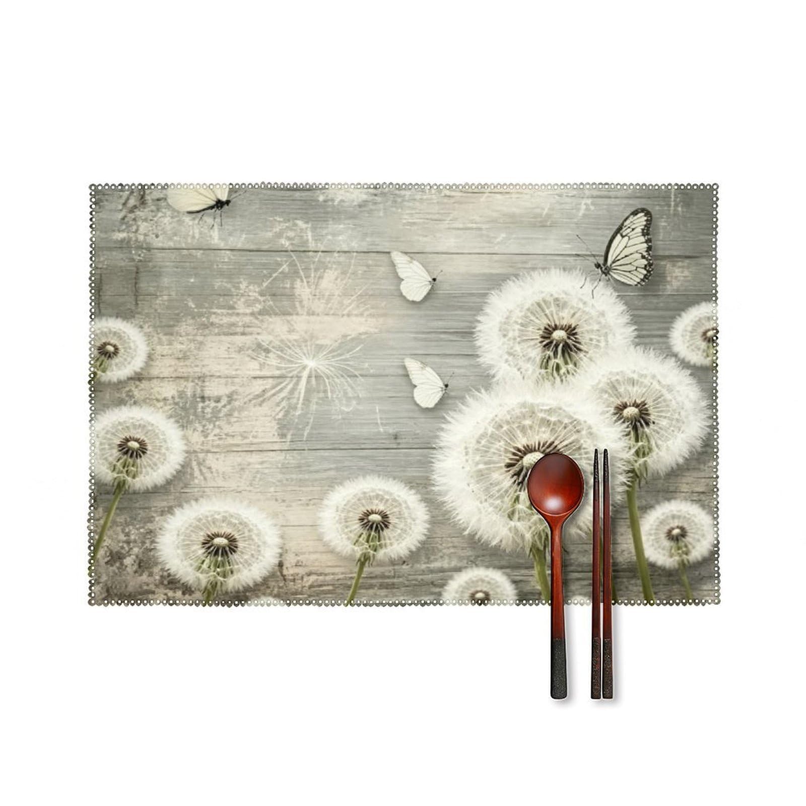 Fekiloot Style Dandelion Placemats Set Of 6,Table Mat
