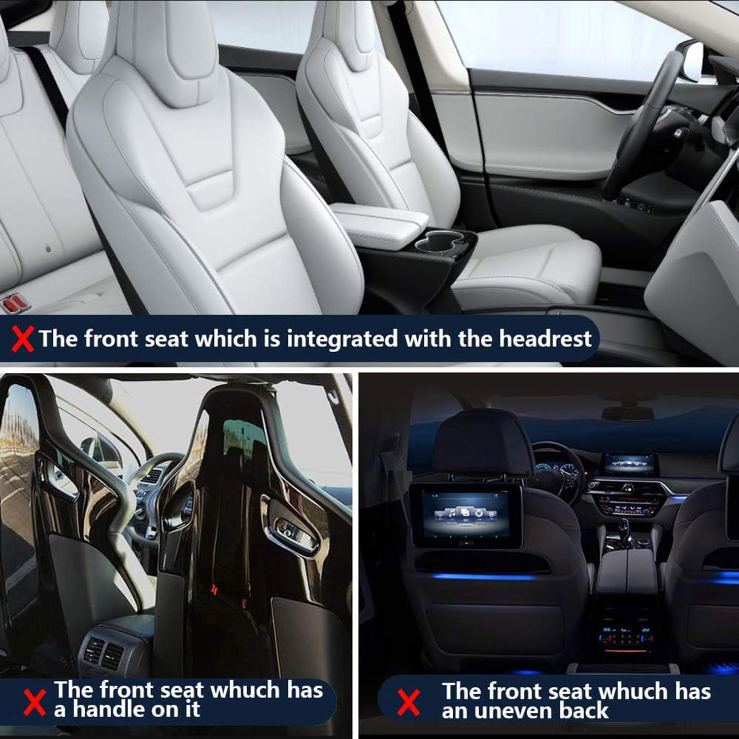 KWAYA 2 Piezas Organizador de Asiento de Coche para Jeep Cherokee/Commander/Compass/Renegade, Multi-Bolsillo Protector Trasero del Asiento de Coche para Niños