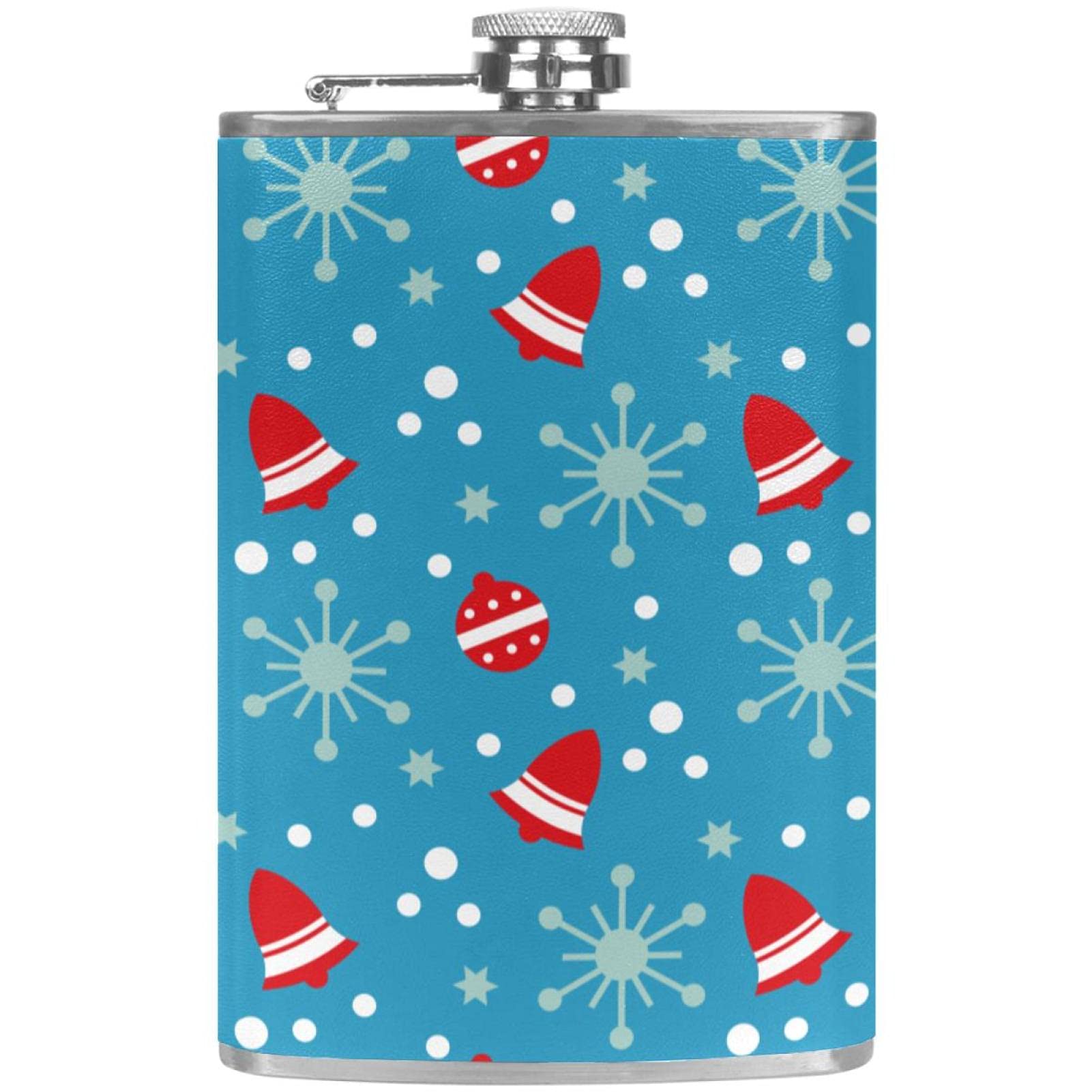 Flasque à liqueur cadeau de Noël avec entonnoir pratique et design rouge