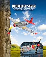 Vista 7 de VOLANTEXRC Avión RC, control remoto de 4 canales, avión de combate RTF con giroscopio de 6 ejes, 3 modos y acrobacias aéreas fáciles de volar, avión