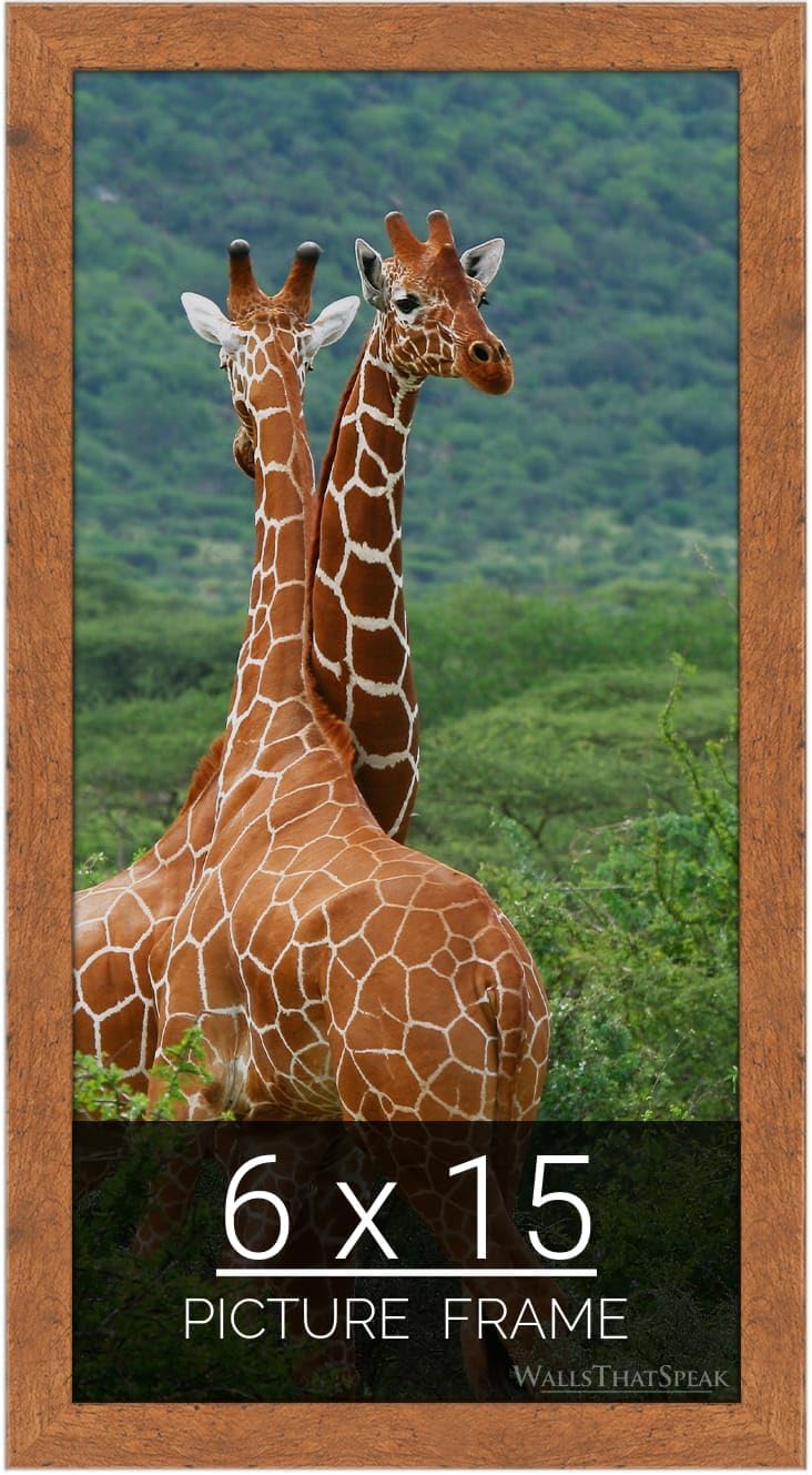 wallsthatspeak 6x15 Light Walnut Rustic Pine Picture Frame for Puzzles Posters Photos or Artwork