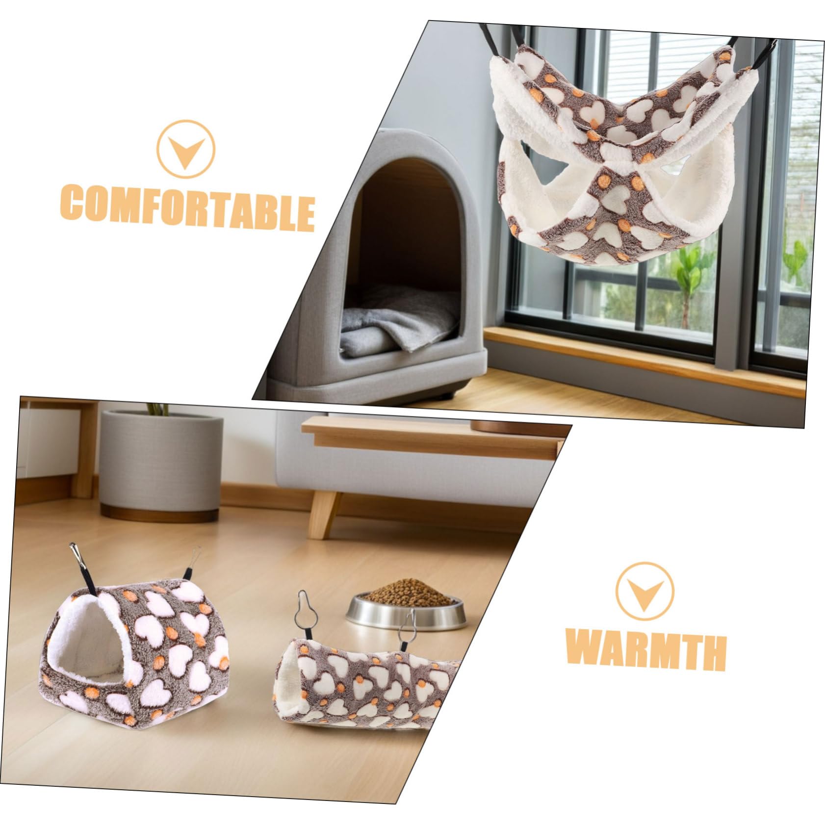 SUPVOX 3pezzi Cuccia Calda Per Criceti Nascondiglio Per Piccoli Animali Rifugio Sospeso Per Furetti Amaca Per Ratti Domestici Case Per Cincillà Accessori Per Gabbie Per Piccoli Animali