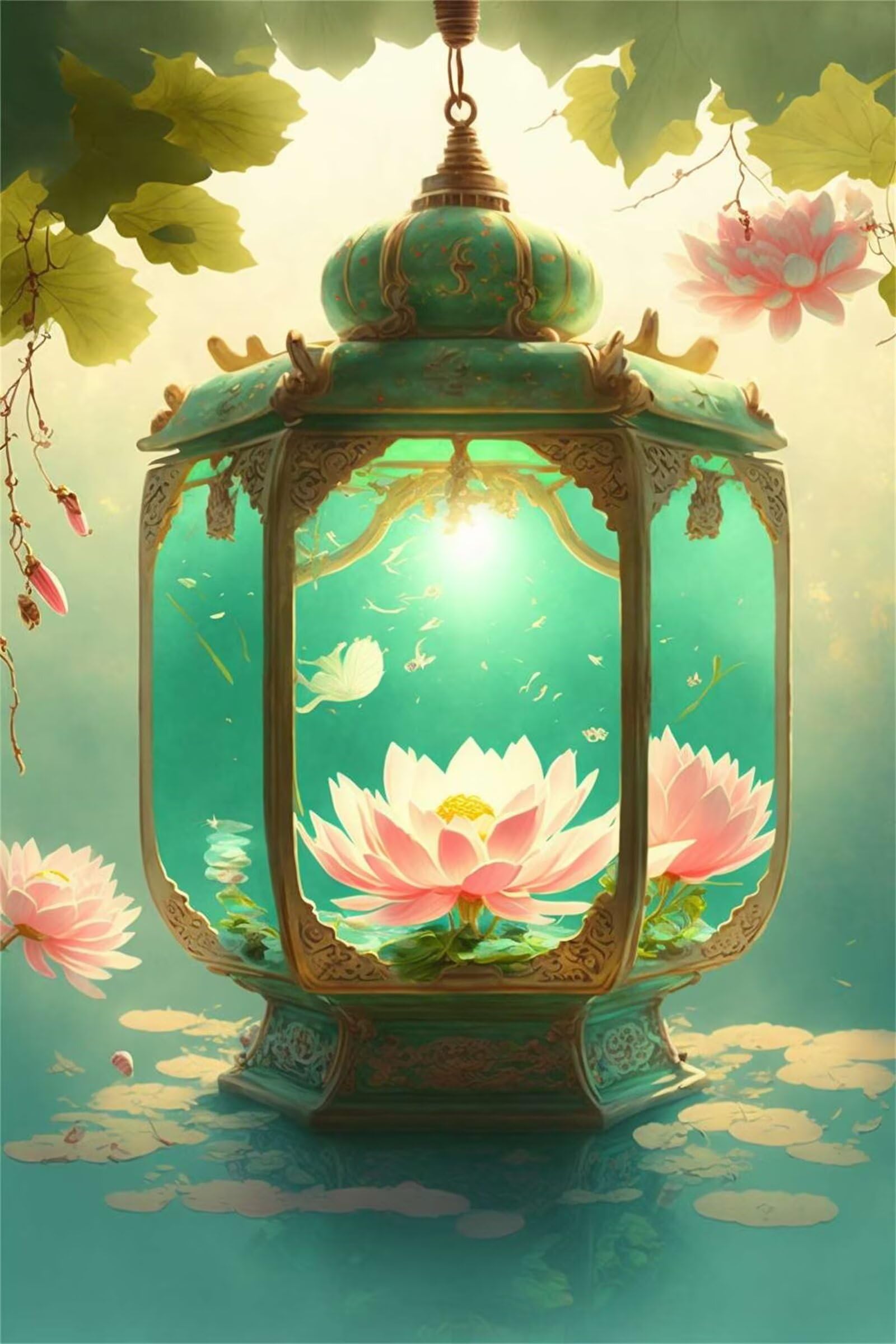 Puzzle dla dorosłych, 1200 elementów, różowe lotos Lantern dzieło sztuki, puzzle 75 x 50 cm, kolorowe puzzle "zrób to sam" do dekoracji domu, rodzinne puzzle dla początkujących i dzieci