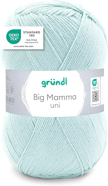 Gründl Big Mamma uni - Lana per Copertina Neonato in Mint, 100% Poliacrilico, 400g