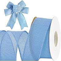 Vista 11 de Cinta amarilla de arpillera con alambre de 1.5 pulgadas, cintas de 10 yardas para árboles de Navidad, coronas, lazos de regalo, decoración