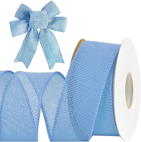 Miniatura 11 de Cinta amarilla de arpillera con alambre de 1.5 pulgadas, cintas de 10 yardas para árboles de Navidad, coronas, lazos de regalo, decoración