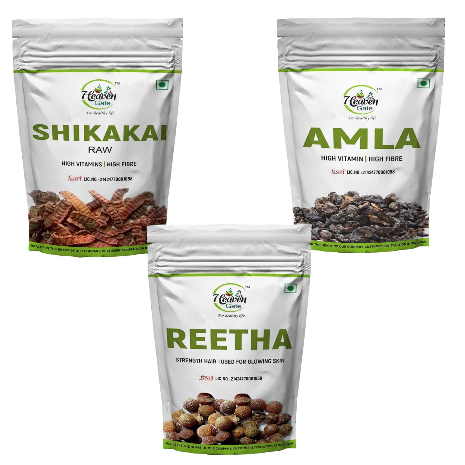 Heaven Gate Amla, Reetha, Shikakai Raw Combo Pack (3 x 100g Each) for All Hair Types - Oily, Dry, Thick & Damaged Hair - Natural Hair Care Solution-image-10
