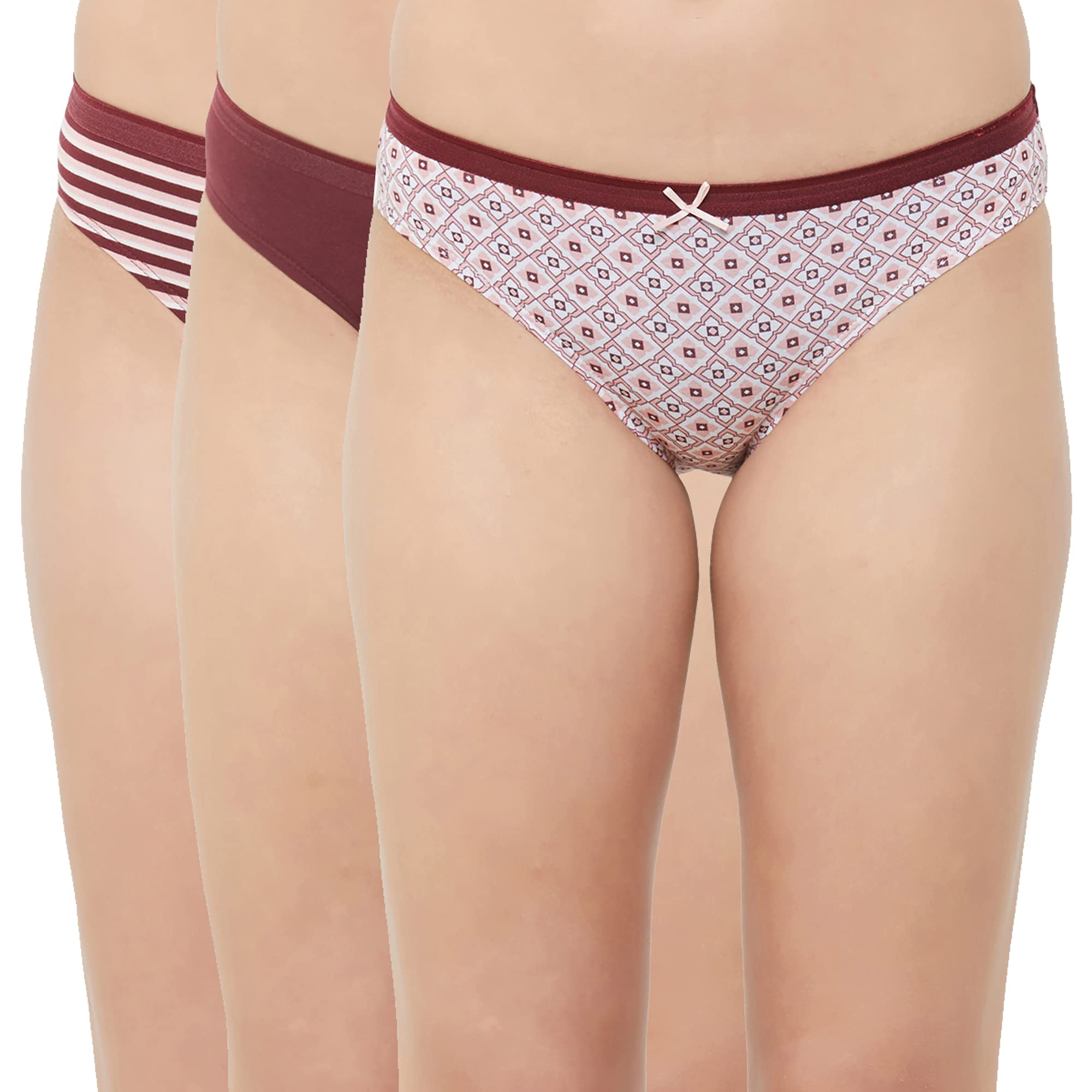 soie Women Mid Rise Medium Coverage Solid and Printed Cotton Stretch Brief Panty (Assorted Pack of 3)-picture-15