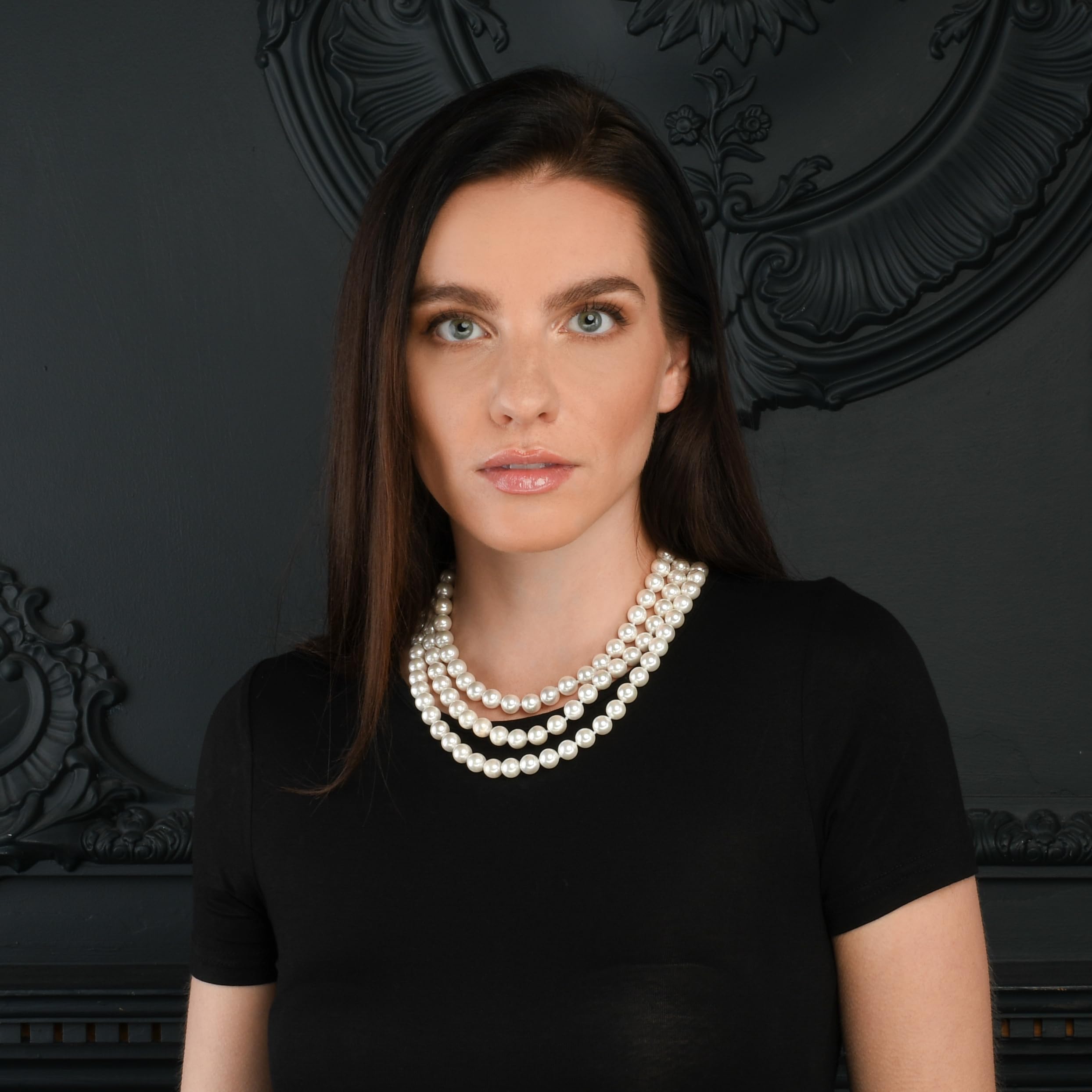 ZAVANA Elegante Collana Lunga di Perle da Donna in Perle di Conchiglia – Collana Senza Chiusura Multi-Giro, Bigiotteria di Qualità con Sacchetto Regalo