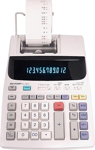 Miniatura 8 de Sharp EL-1801V calculadora-impresora compacta de 12 dígitos
