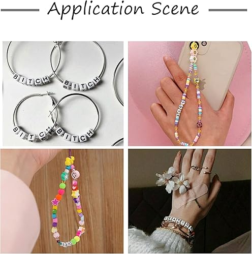 Miniatura 4 de FASHEWELRY 300 cuentas de letras acrílicas en forma de cubo de 0.236 x 0.236 pulgadas (0.236 x 0.236 in), cuentas del alfabeto