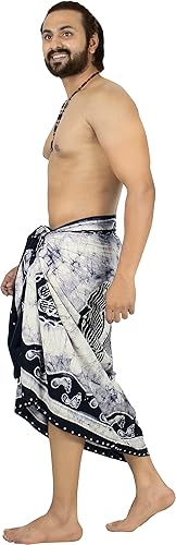 Miniatura 5 de LA LEELA Men's Sarong Bath Hawaiian Wraps Pareo