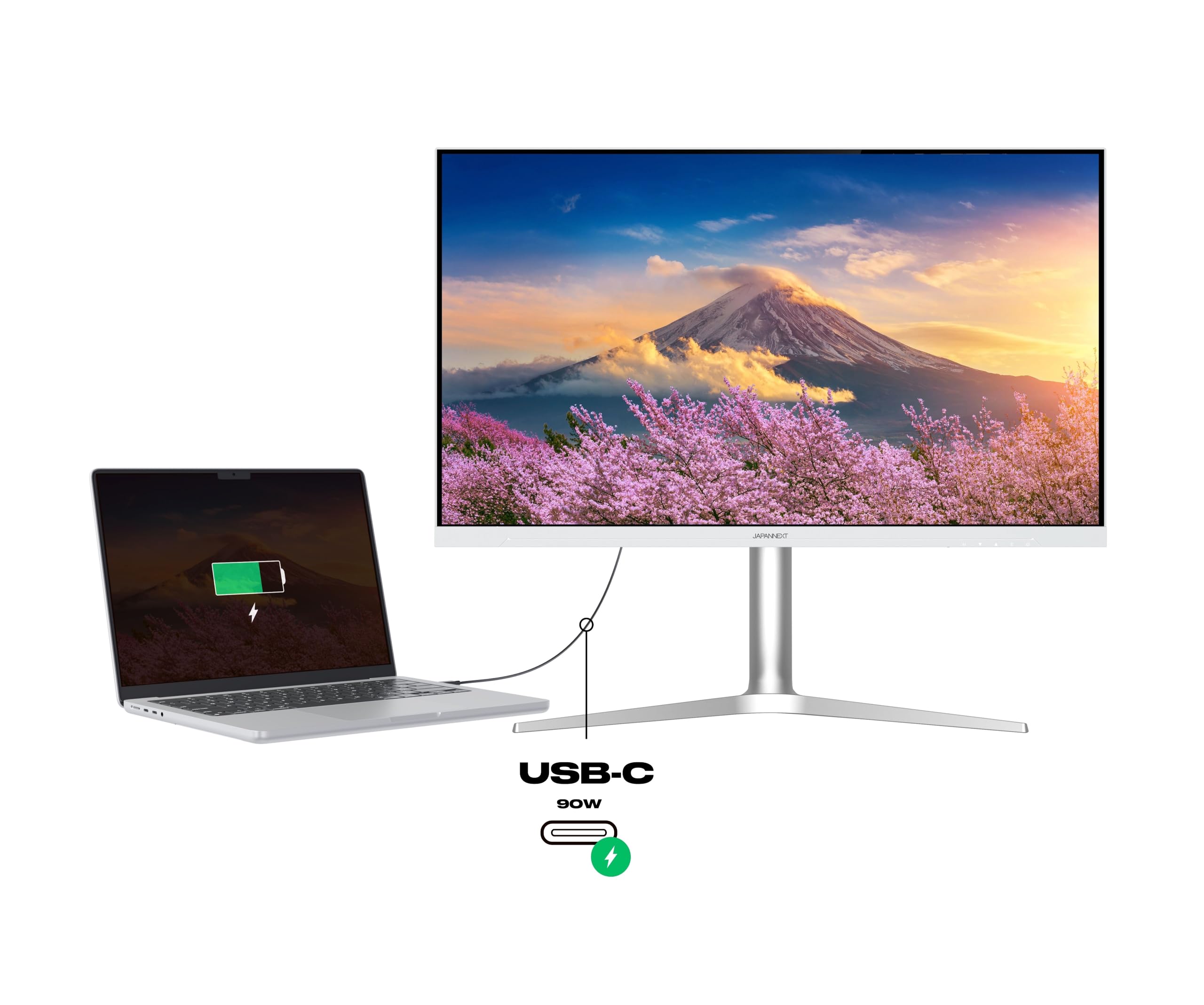 JAPANNEXT Ecran PC 32" IPS 6K (6016x3384) Blanc | HDR | Recharge Via USB-C(90W) Hauteur & Inclinaison réglable (HSP) Haut-parleurs intégrés | sRGB 100% G-Sync/FreeSync | JN-IPS326K-HSPC9 - 5