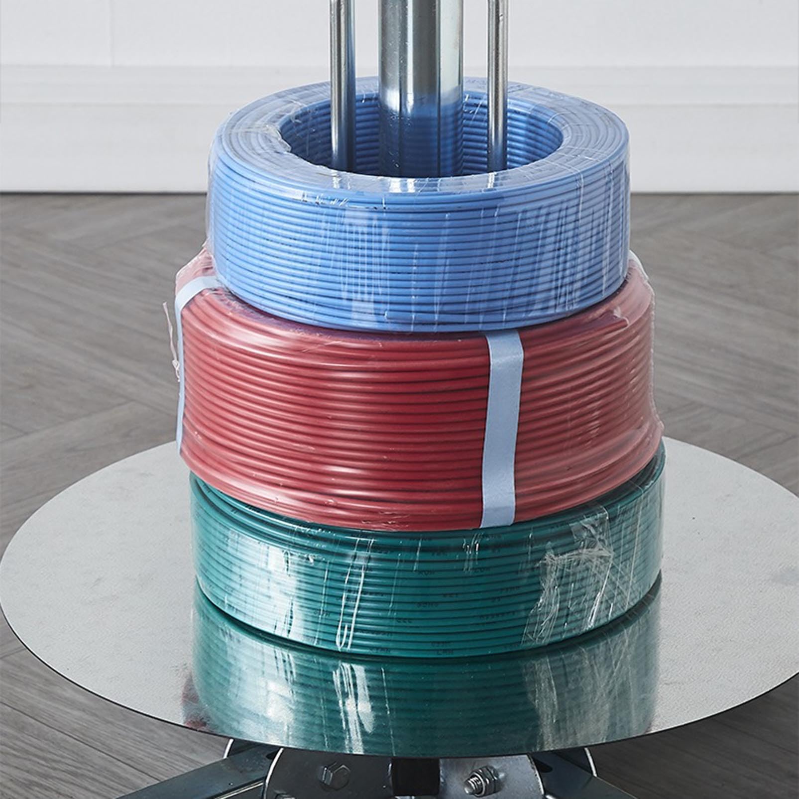 Genérico Soporte Giratorio para Carrete de Alambre Multicapa, Soporte para Cables de Alta Resistencia para dispensación de Cables eléctricos, Porta Cables Plegable