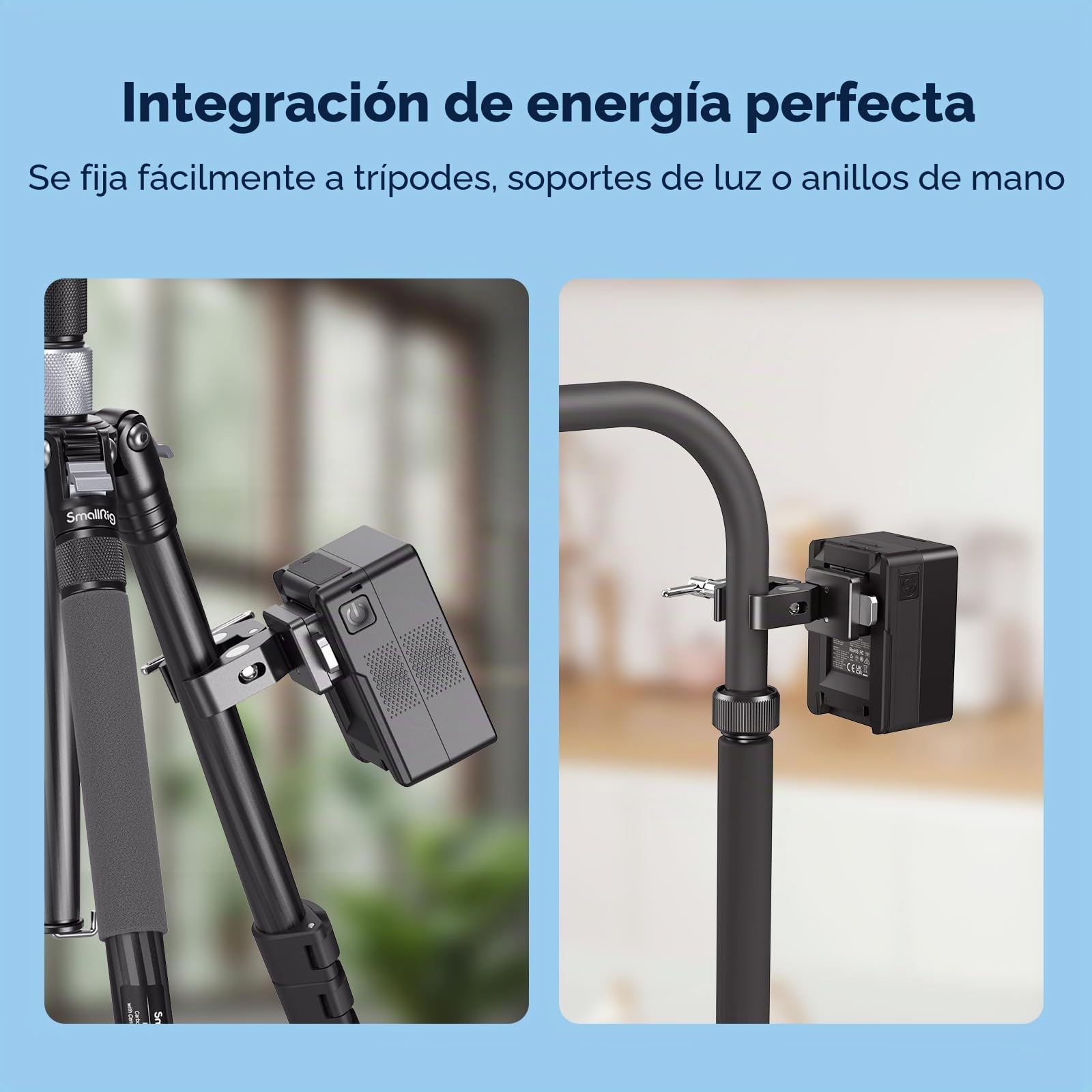SMALLRIG Abrazadera en forma de cangrejo de montaje en V, abrazadera antideslizante de 15-40 mm, carga de 1,5 kg, compatible con múltiples marcas de baterías de montaje en V - 5313
