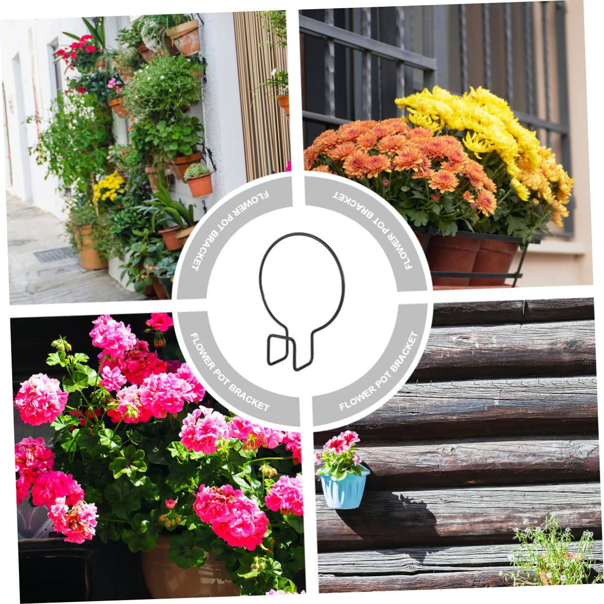 POPETPOP 3 Set Vasi Appendere Supporti Per Balcone Per Piante E Fioriere Da Esterno Facile Da Installare E Decorativo 2 Pezzi * 3