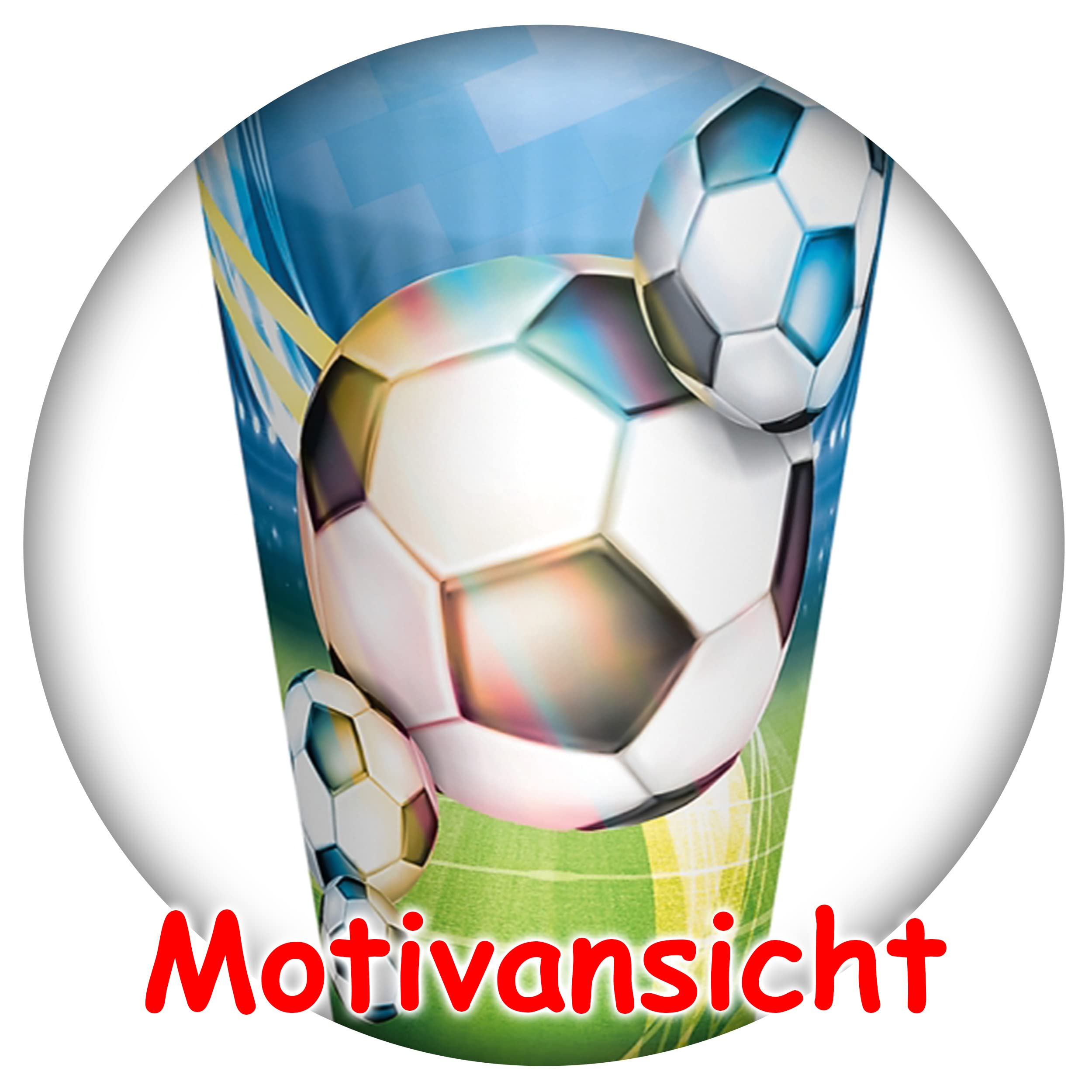 alles-meine.de GmbH Schultüte - mit 3D Glitzer - Effekt ! - Fußball 35-100 cm Größe wählbar mit Holzspitze - Zuckertüte - inkl. komplette Füllung + Name + Bänder Schleife..