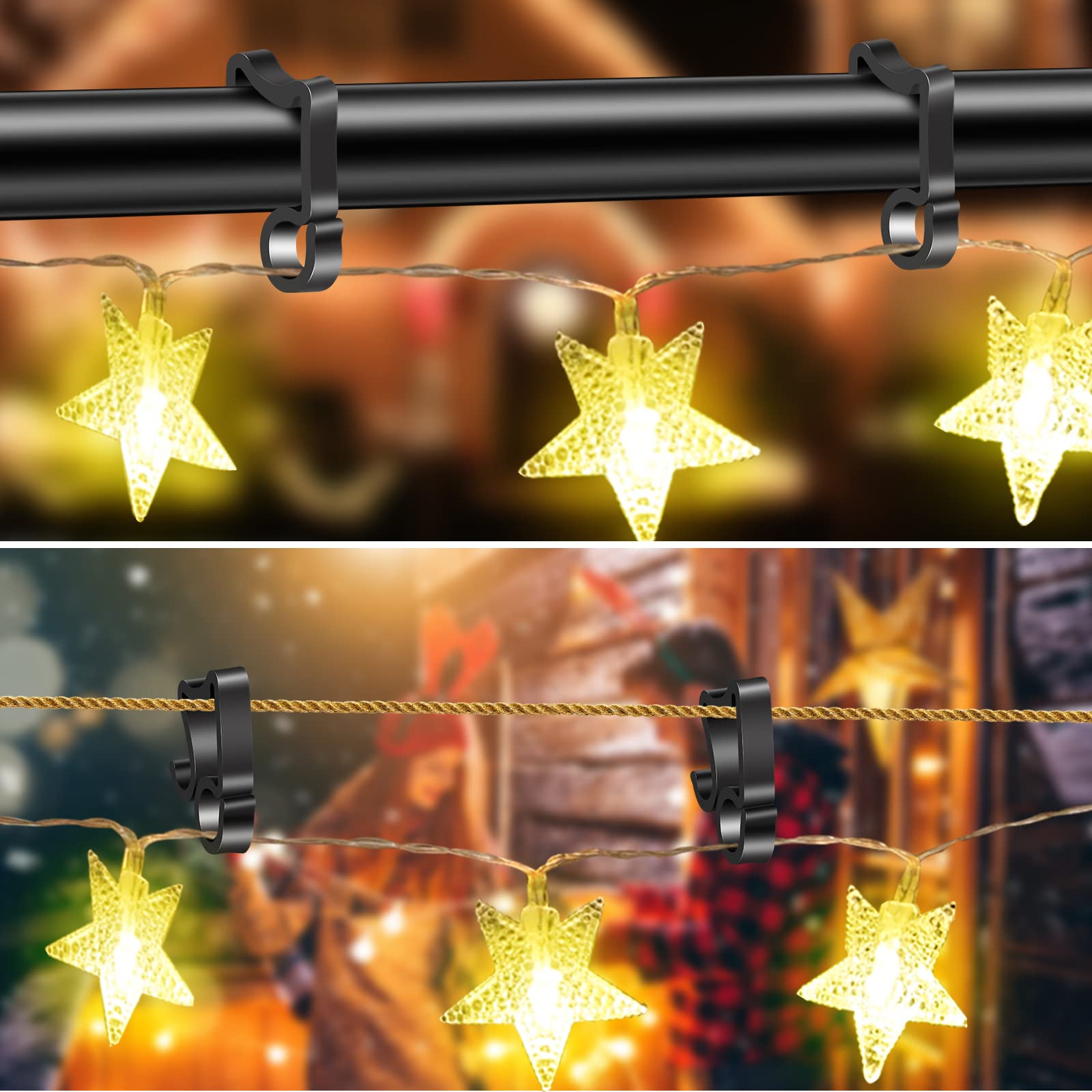 Lot De 100 Crochets De Gouttière Pour Guirlande Lumineuse De Noël - En