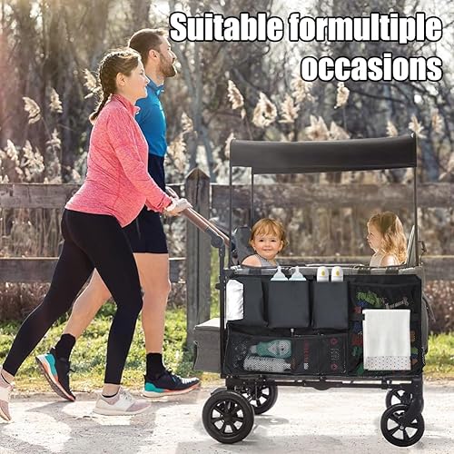 Miniatura 8 de Red de carga para cochecito, organizador de accesorios Abnaok Wagon compatible con modelos WONDERFOLD Serie W, bolsa de almacenamiento de malla de