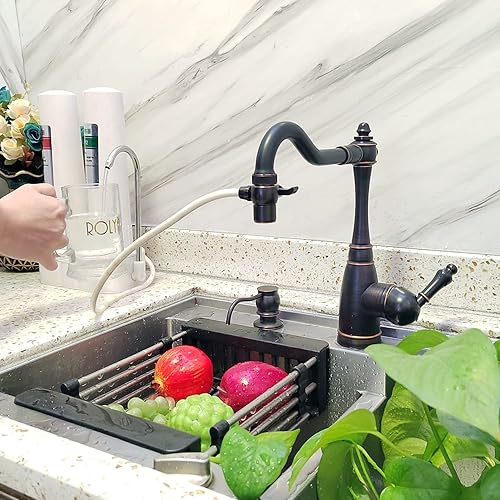 Miniatura 4 de Grifo para fregadero de cocina, filtro de agua, válvula desviadora para empujar, tubo de 38 pulgadas, adaptador de pieza de repuesto de una sola