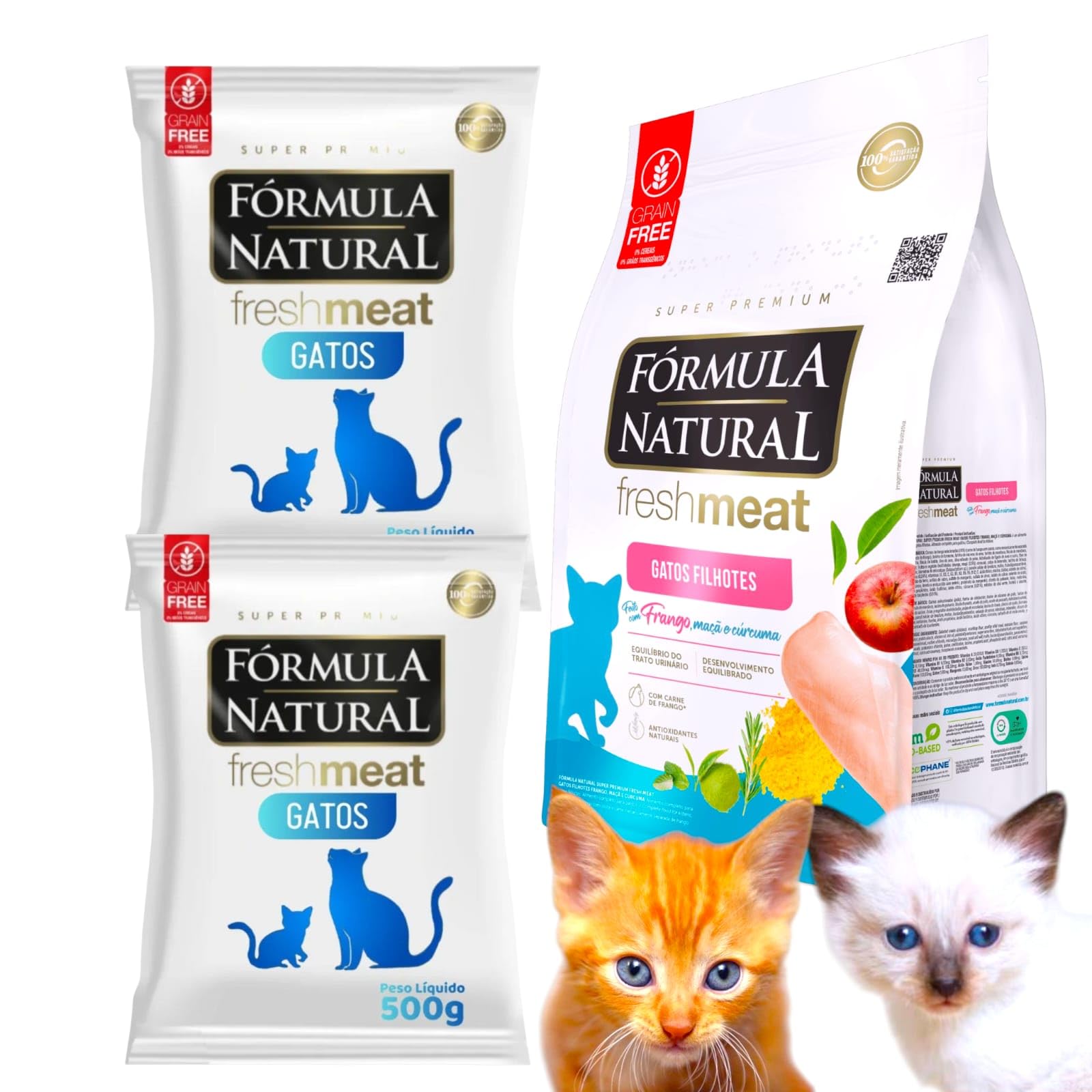 Formula Natural Fresh Meat, Ração para Gatos Filhotes, Frango, Maçã e Cúrcuma, Grain