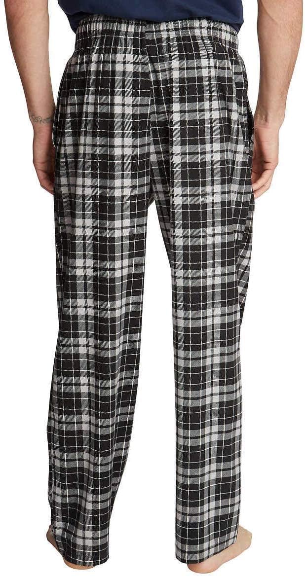 Nautica Men's Sueded Fleece Pajama Pants 2 Pack (XX-Large, BlackBlue-Plaid)