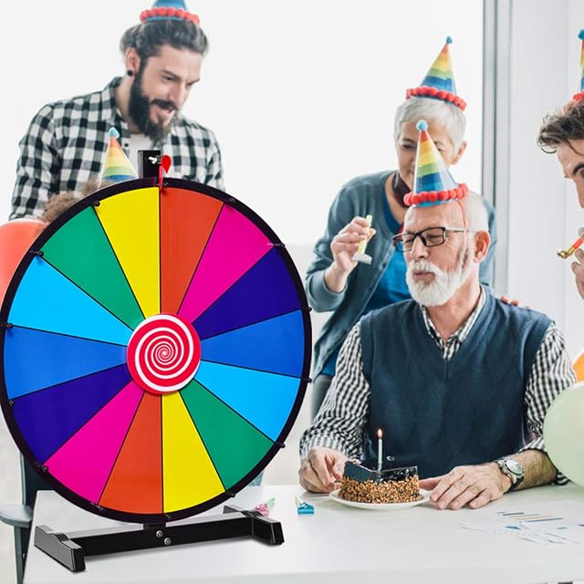 Foto 2 de 8 de COSTWAY Ruleta de La Suerte, Ruleta de Juego con Soporte Que Puede Escribir y Limpiar con Pluma Borrable…