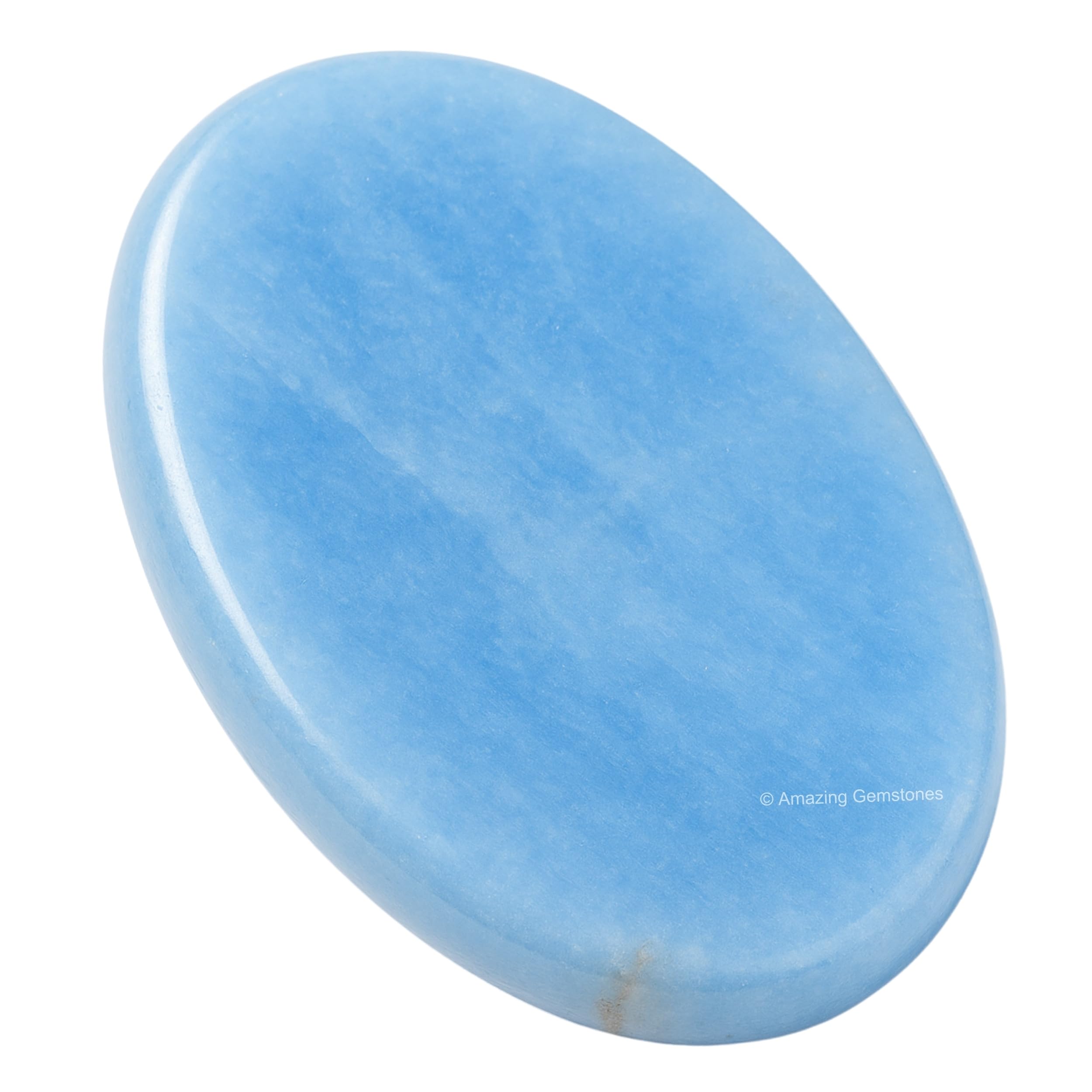Angelite Crystal Worry Stones for Anxiety, 1.5" Inches Healing Crystal