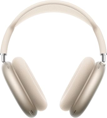 Apple AirPods Max Wireless Over-Ear Headphones, Pro Level Active Noise Canceling, Transparent Mode, Personalized Spatial Audio, USB-C Charging, Bluetooth Headset for iPhone   Starlight