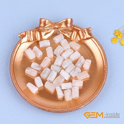 Miniatura 5 de GEM-Inside - 31 cuentas de chakra de columna de tubo de forma libre facetadas de tono azul natural de 15 pulgadas para hacer joyas, hebra completa