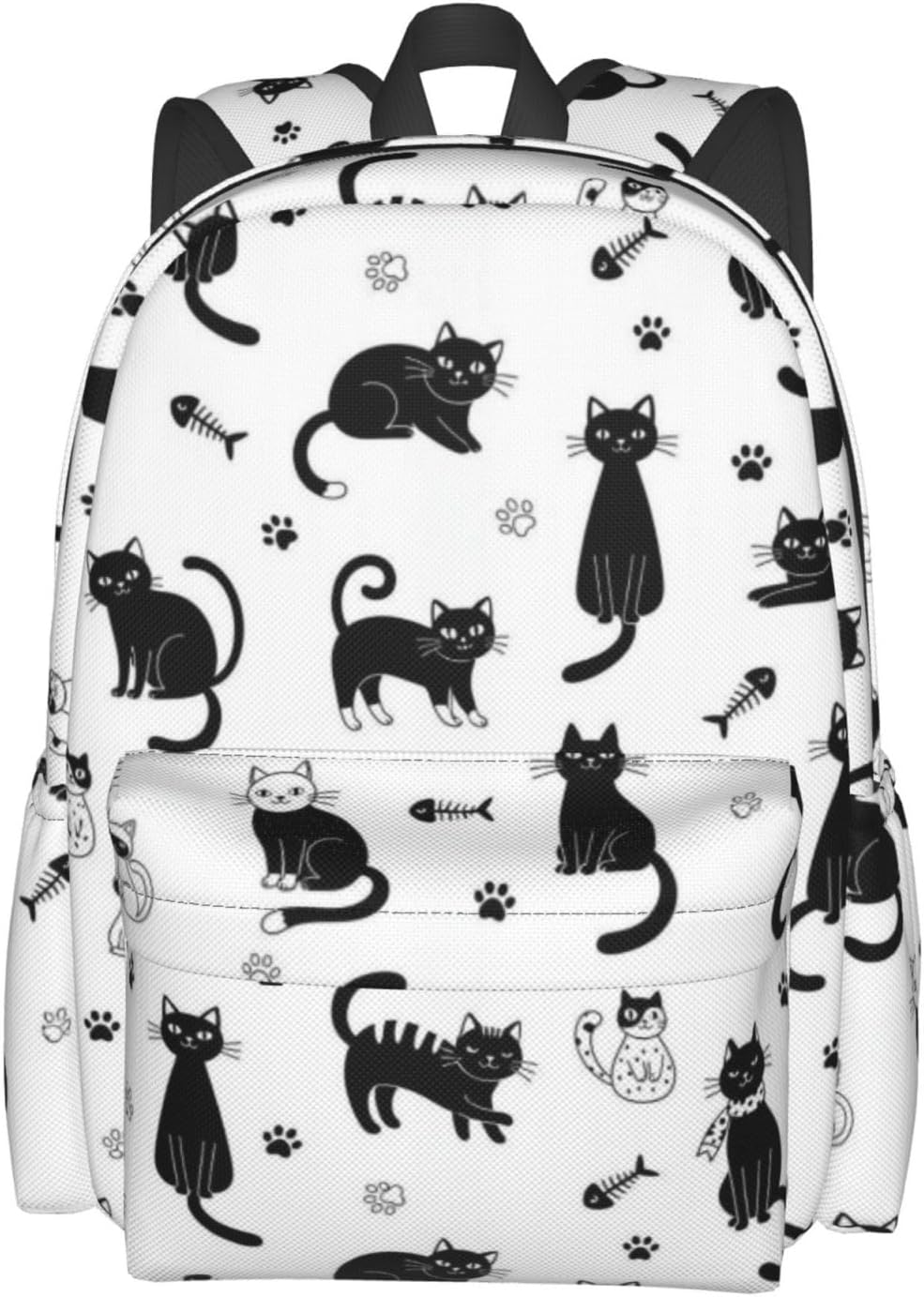 Fashion Travel Backpack Compatible with Funny Black Cats, Laptop Backpack with Laptop Compartment Water Resistant College High Backpack Gym Bag for Men Women