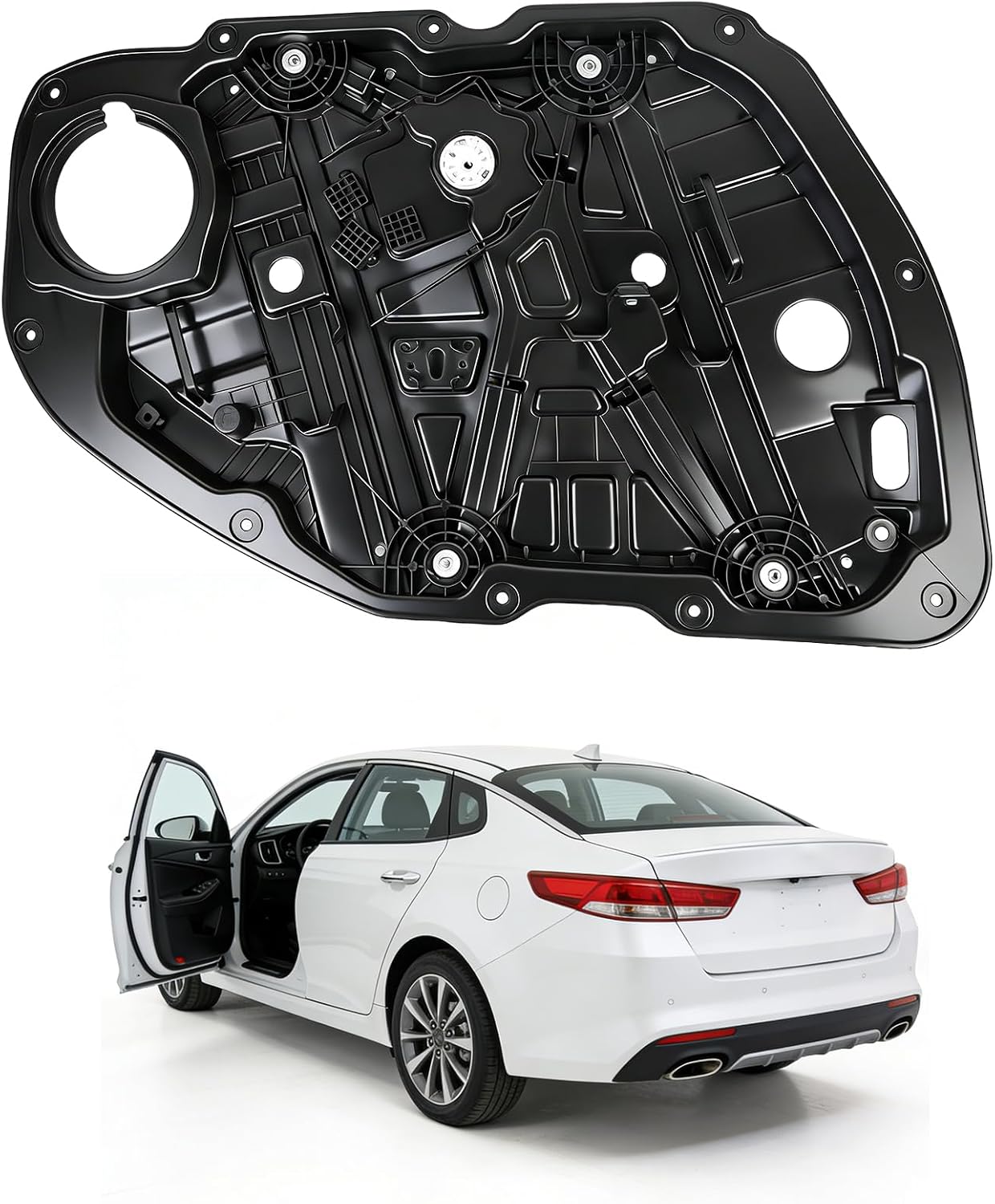 Front Left Driver Side Power Window Regulator with Panel Compatible with Kia Optima 2016-2021 Replaces for 82471-D4000 82471-D5000 Without Motor