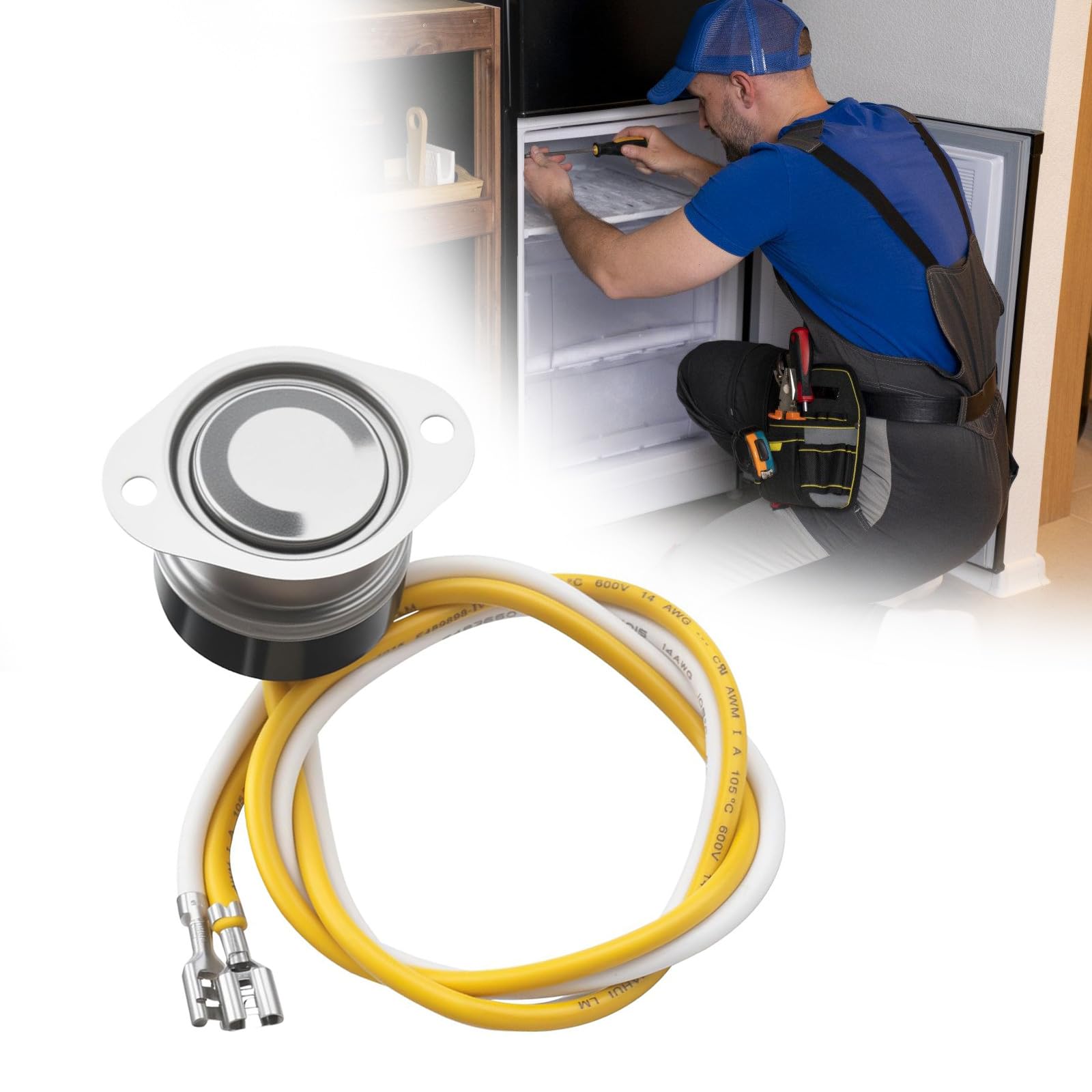 Facile installazione Frigorifero Sbrinamento Termostato Set Parte di Ricambio per Installazione Semplice Raffreddamento Migliorato Sbrinamento Vincolo