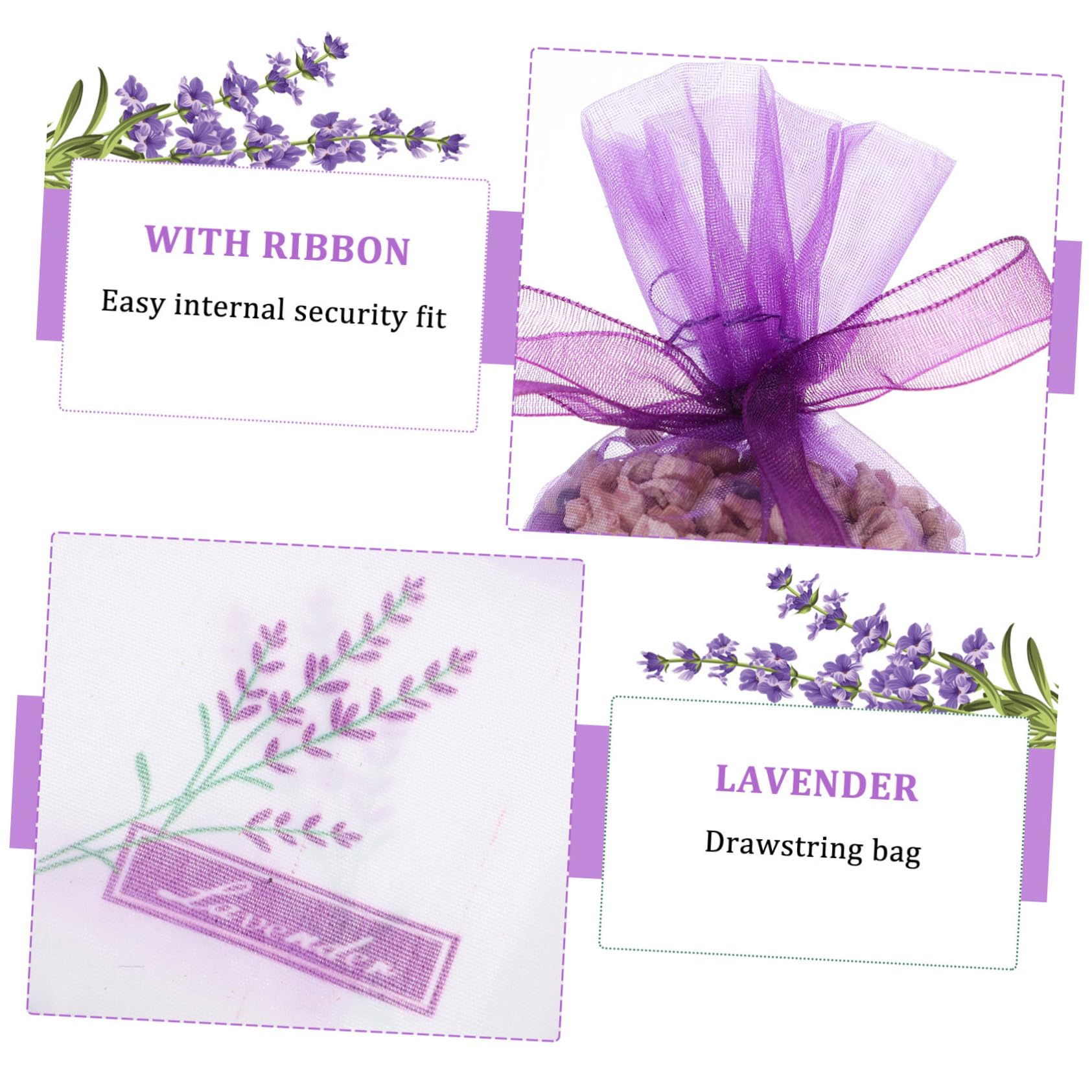 SOLUSTRE 72stücke Lavendelsäckchen Mit Floralen Mustern Leere Duftbeutel Organza Für Aromatherapie Hochzeiten Und Aufbewahrung Dunkelviolett Hellviolett Blumenmuster