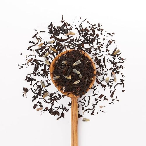 Miniatura 3 de JusTea LAVENDER EARL GREY  Té negro de hojas sueltas  Bolsa de repuesto reciclable  Más de 40 tazas (3.2 onzas)  Alto contenido de cafeína