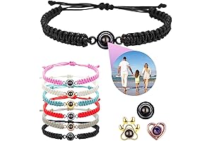 Personalized Circle Photo Bracelet - Long Lasting Memory Engraved Photo Bracelet For Loved Ones