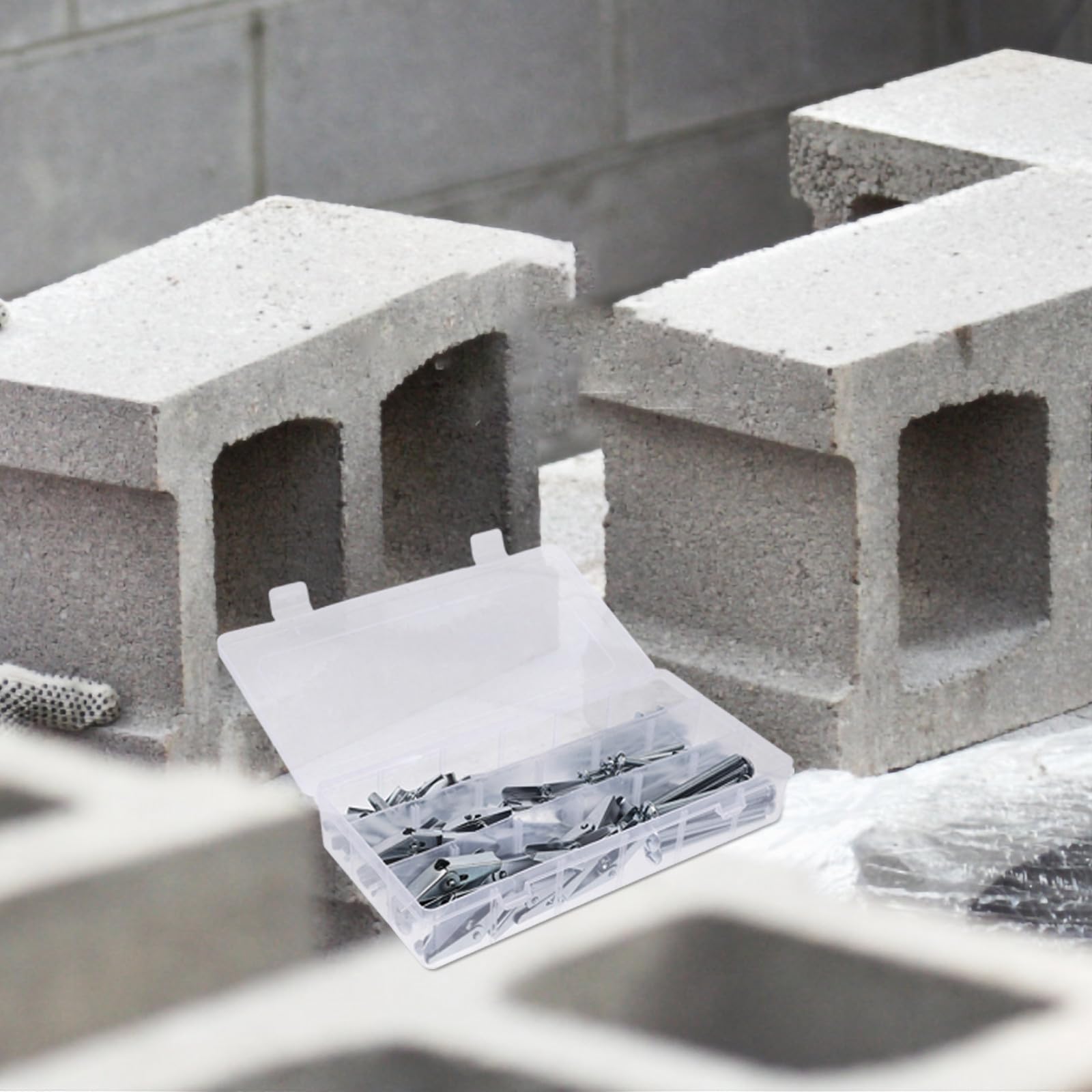 SECFOU 48 Stück Kippdübel für Trockenbauwände aus Kohlenstoffstahl Hochbelastbare Hohlwandanker mit Flügelmuttern Montagezubehör für Hohlziegel und Trockenbau