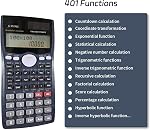 FX-991MS Scientific Calculator with 401 Functions,Engineering Scientific Calculator with 10+2 Screen Displays,for Studying Business Office Home,Navy Blue