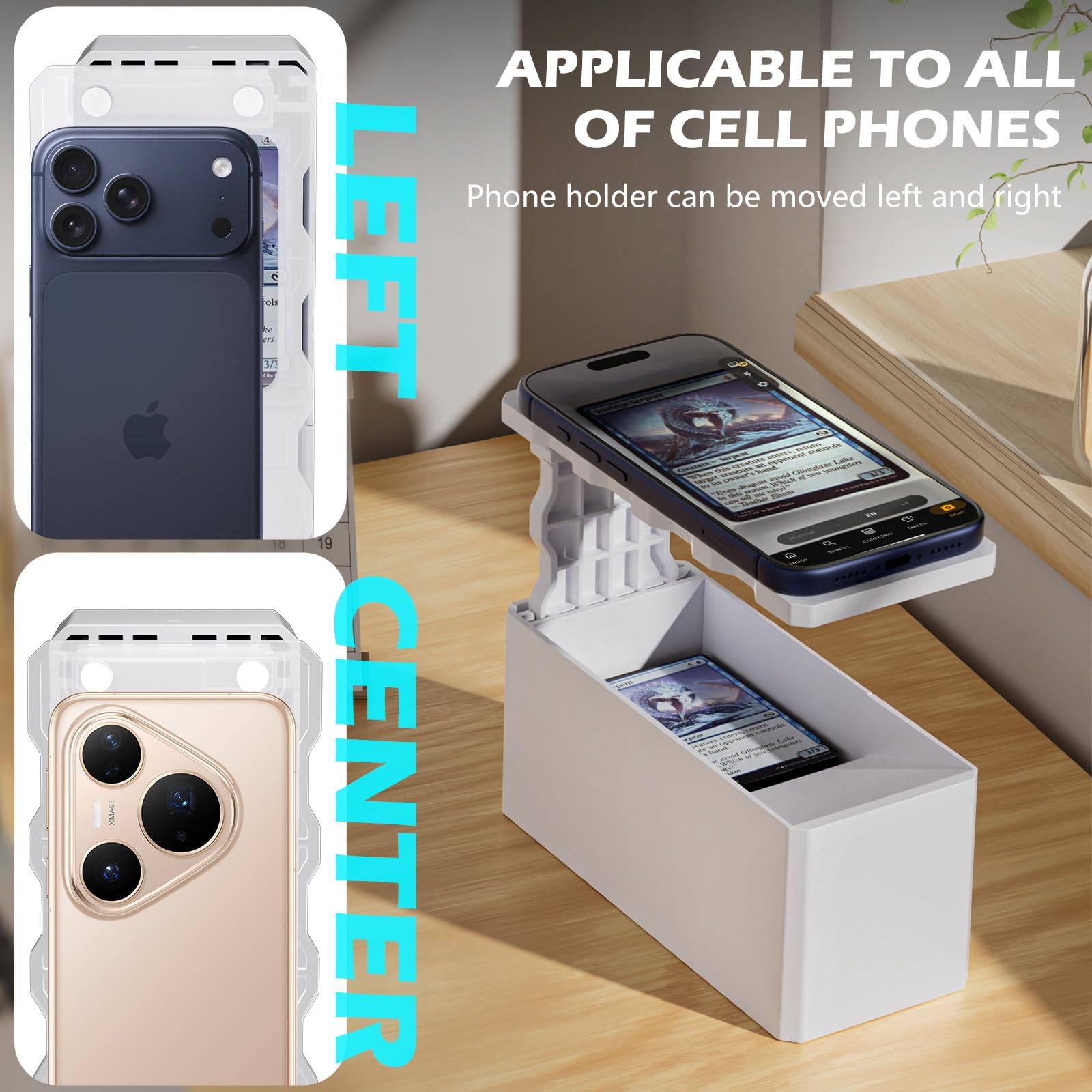 ALAFLY MTG Card Scanner Phone Holder, Compatible with Standard Size Unsleeved Trading Cards - Image 4
