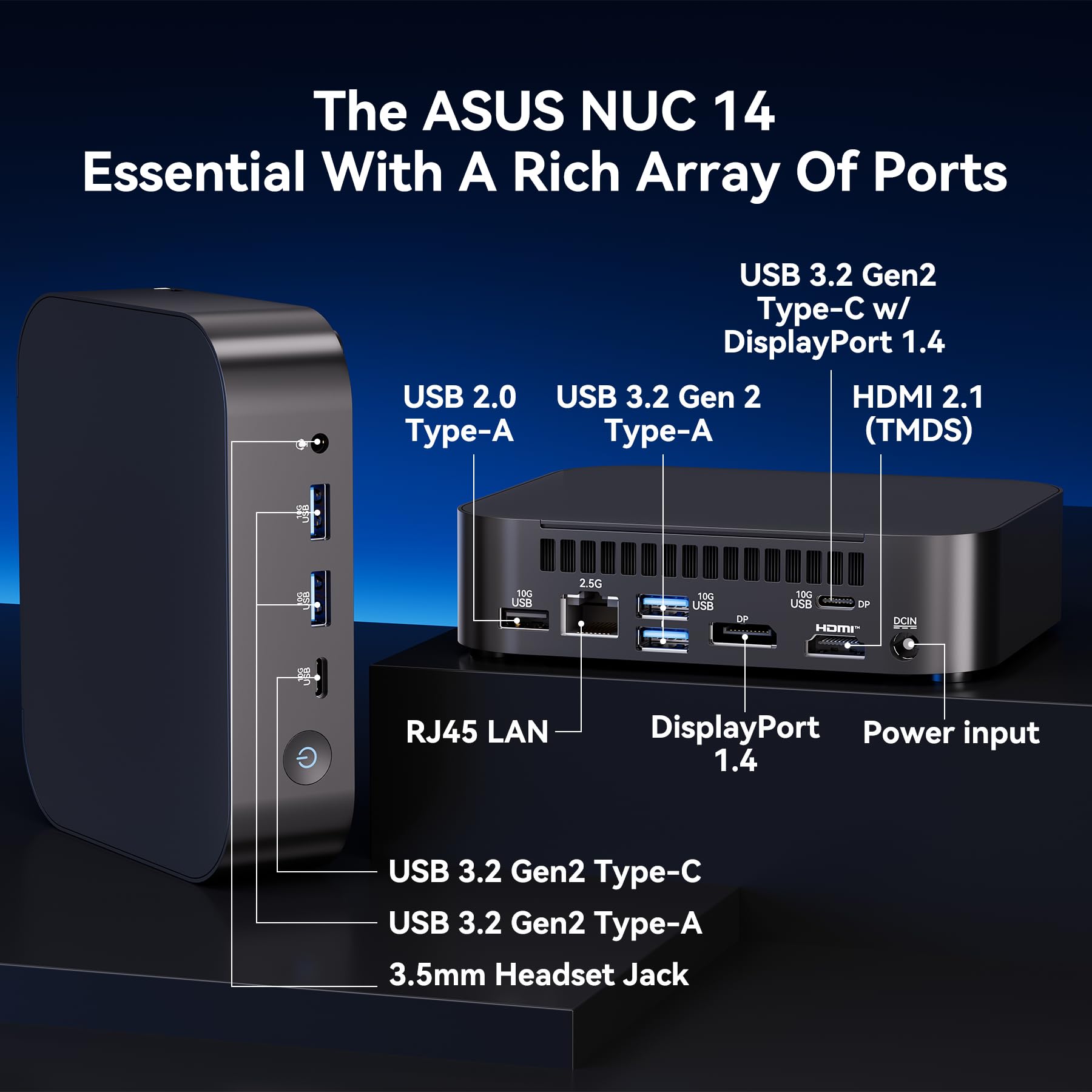 Intel NUC 14 Essential para Mini PC ASUS NUC 16GB RAM 512GB SSD